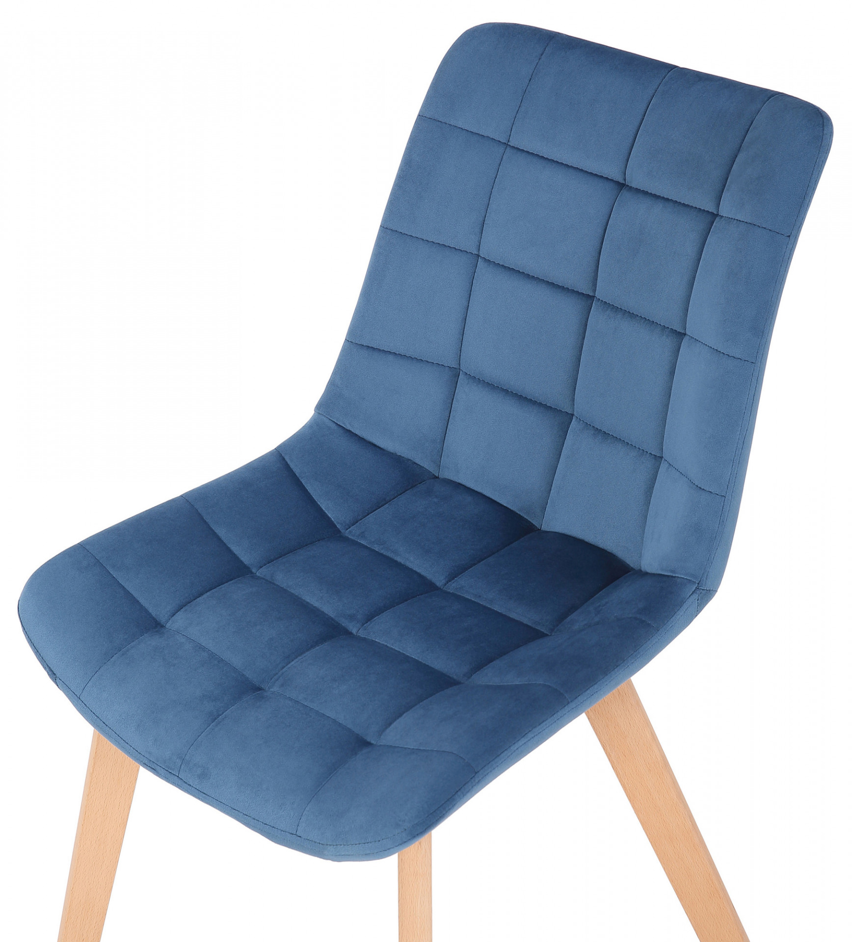 2er Set Esszimmerstühle Passaic Samt, blau