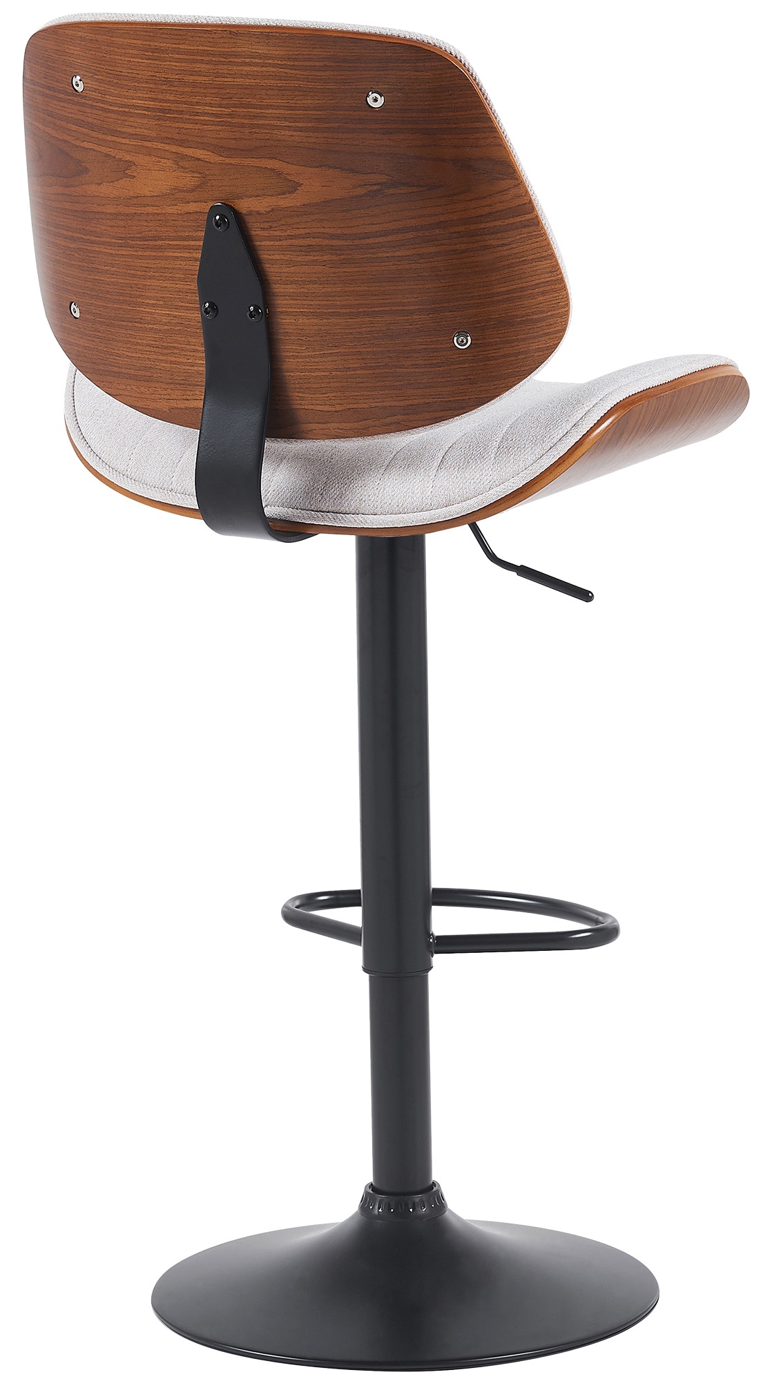 2er Set Barhocker Clawson Stoff schwarz, walnuss/creme