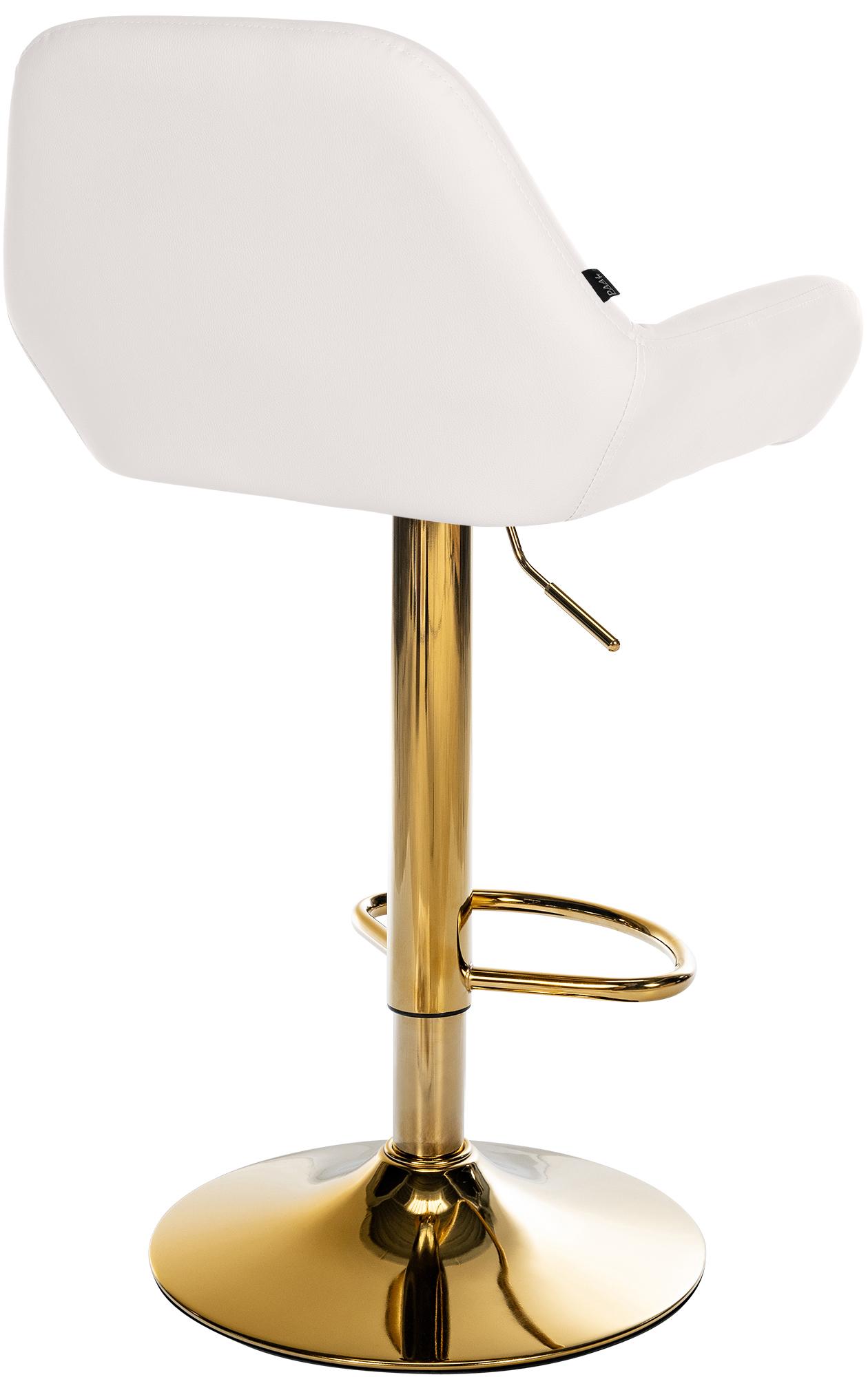 2er Set Barhocker Braga Gold Kunstleder, weiß
