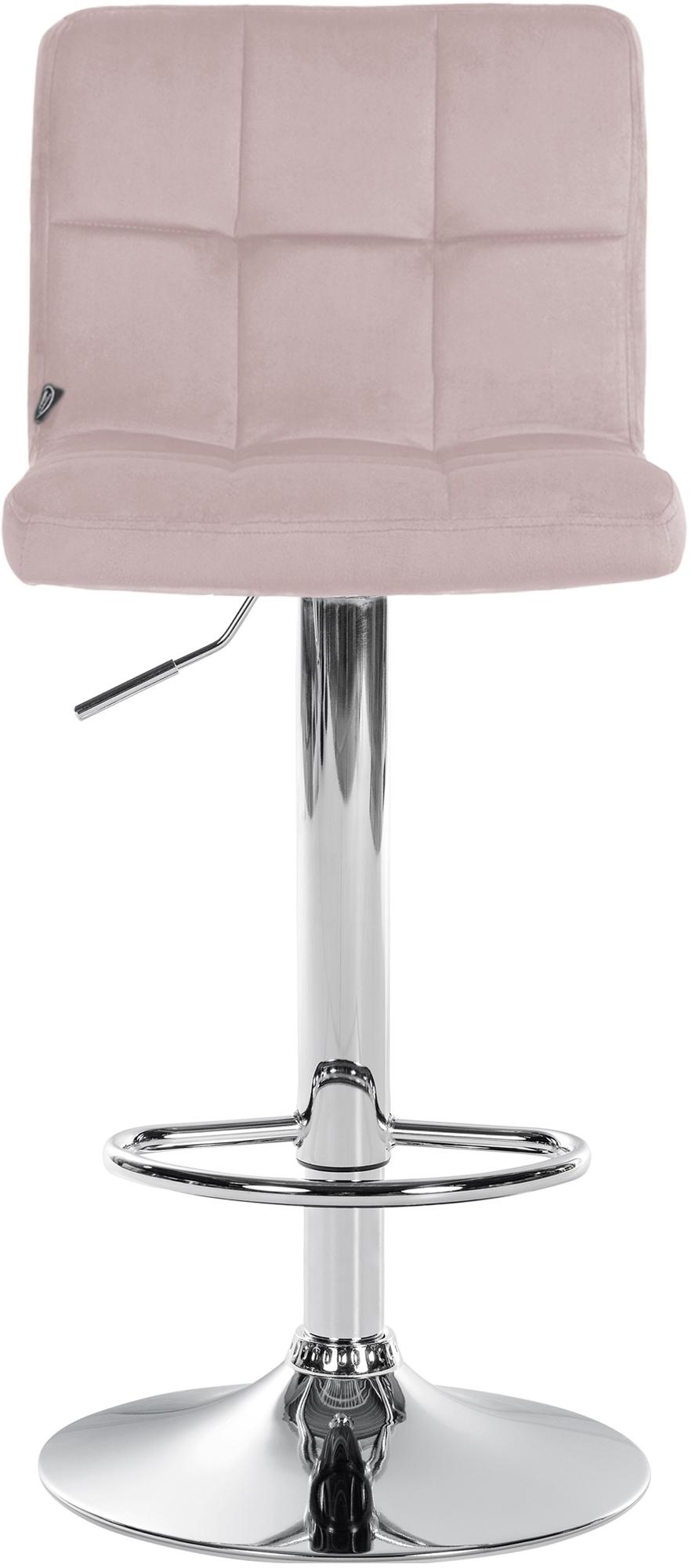 Barhocker Peru Samt chrom, rosa
