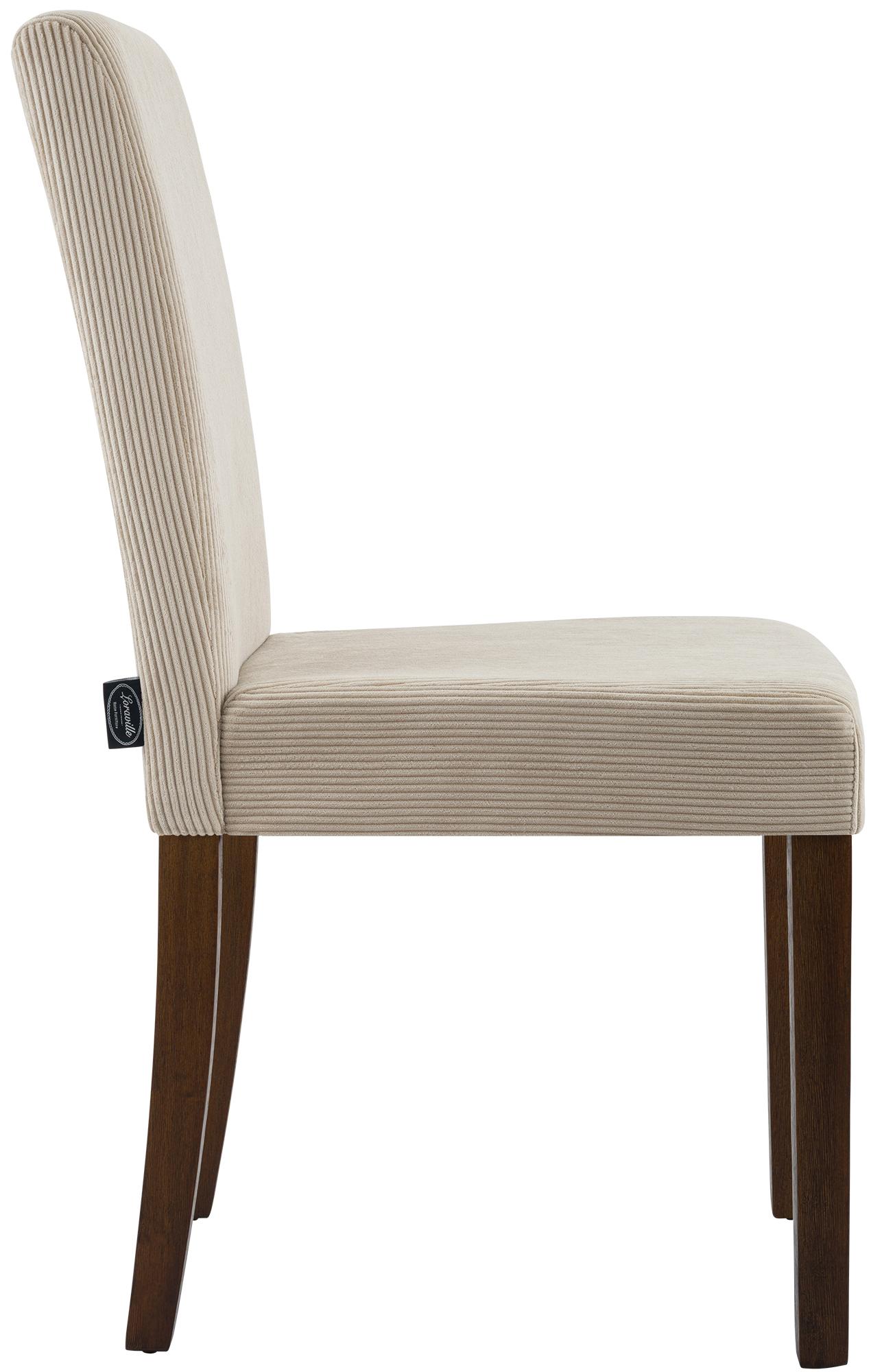2er Set Esszimmerstuhl Ina Cord antik dunkel, hellbraun
