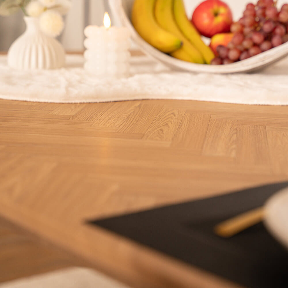 Esstisch Eckig AVENCIA inkl. U-Fuß - 240 x 120 cm Fishbone Oak