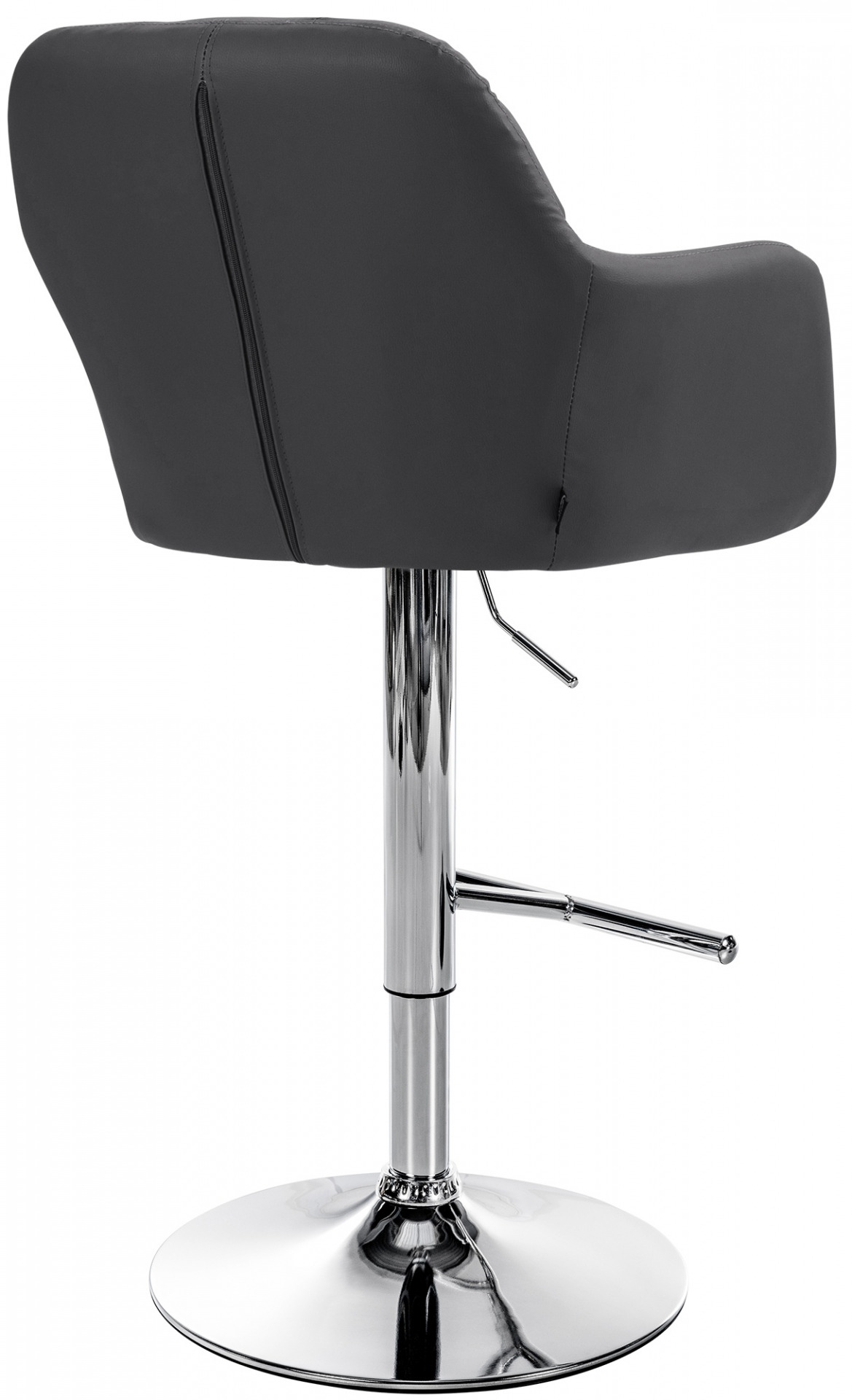 Barhocker Natoma Kunstleder chrom, schwarz