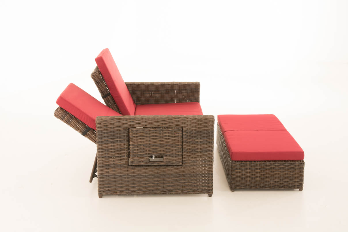 Sofa Ancona Rubinrot 5mm, braun-meliert