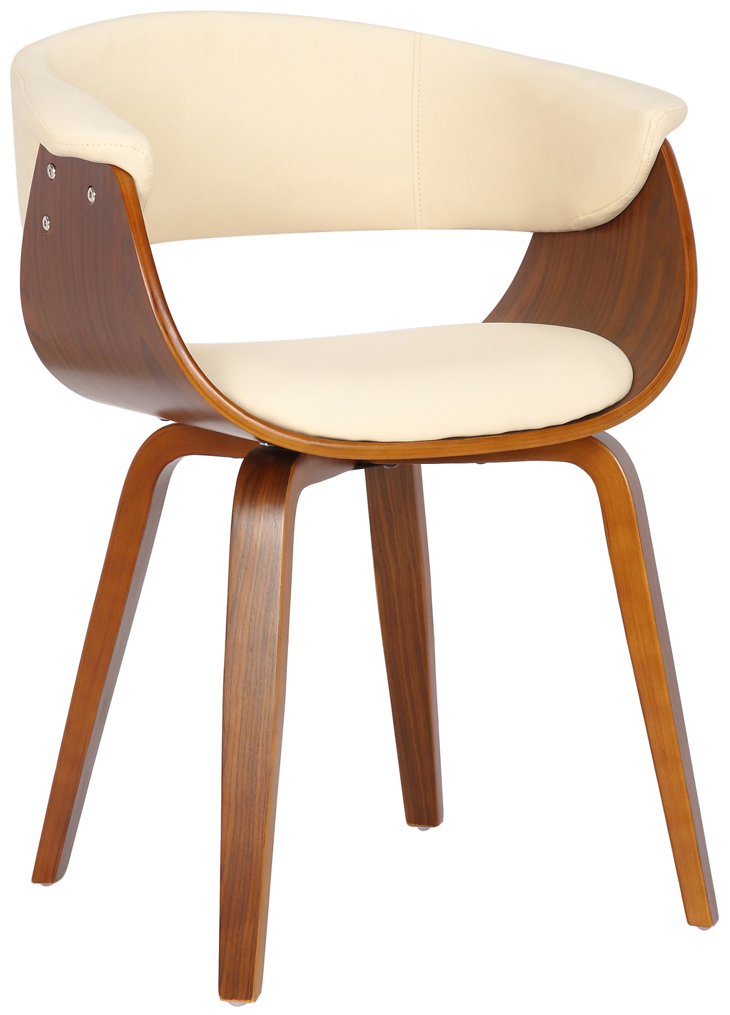Stuhl Bruce Kunstleder walnuss, creme