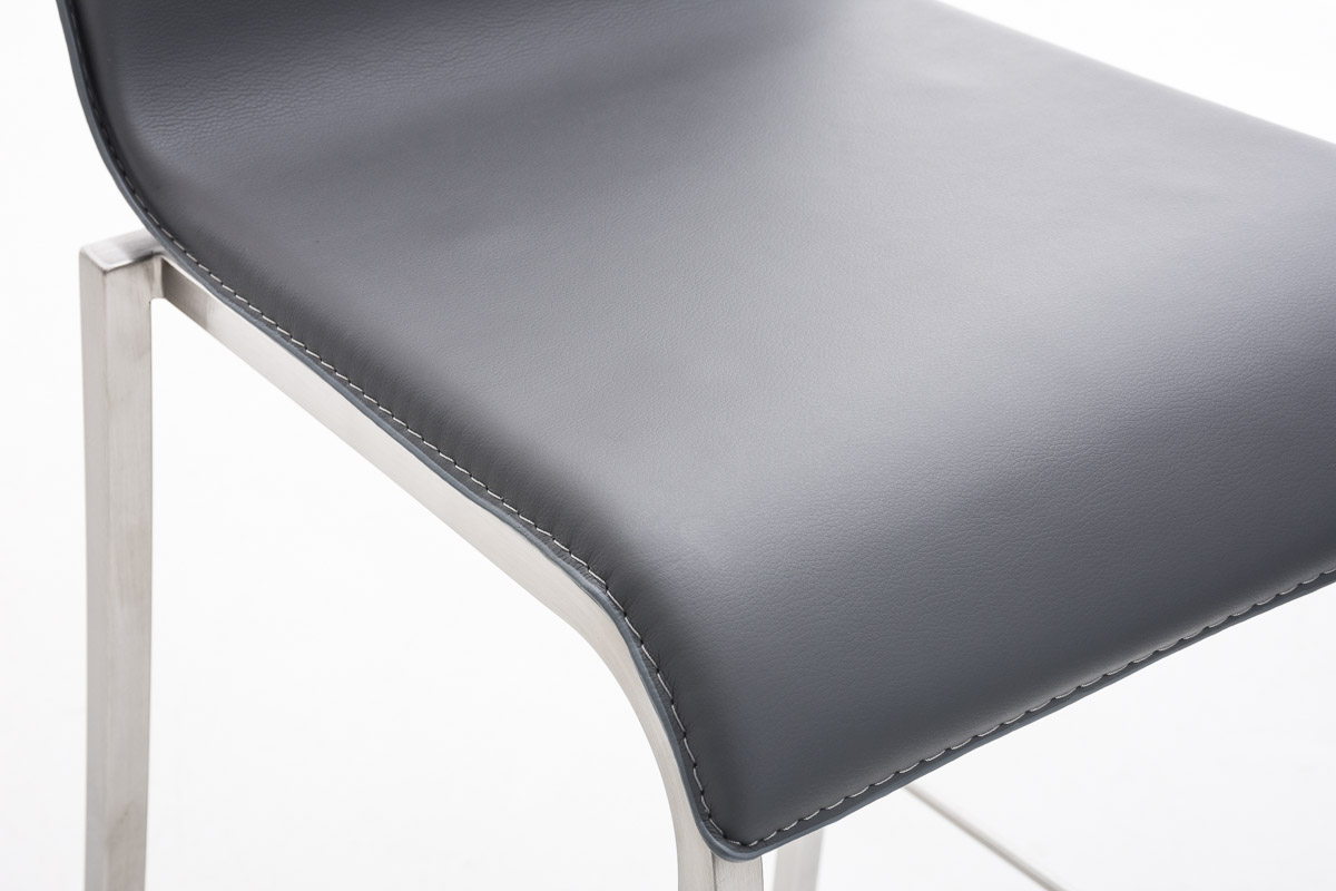 Barhocker Avola Leder Flach E78, grau