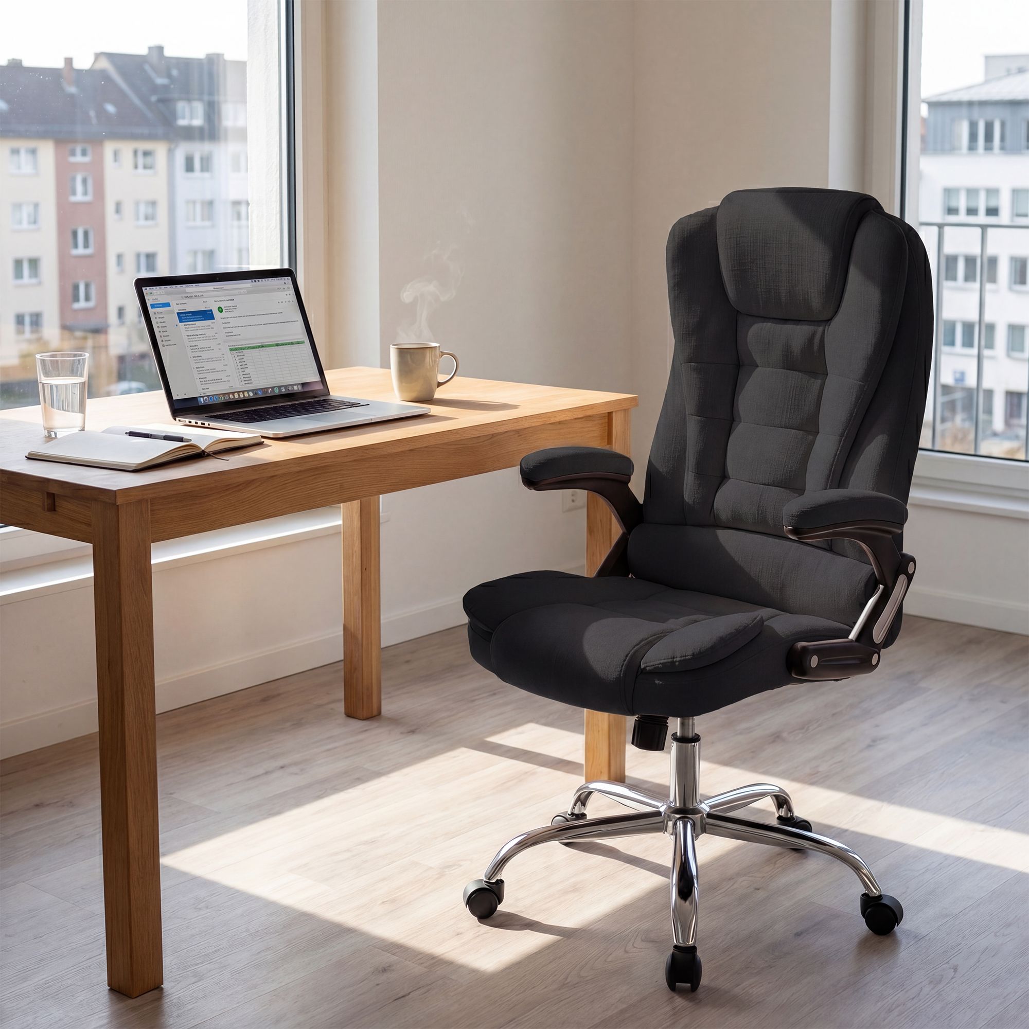 Bürostuhl Thor Stoff, schwarz