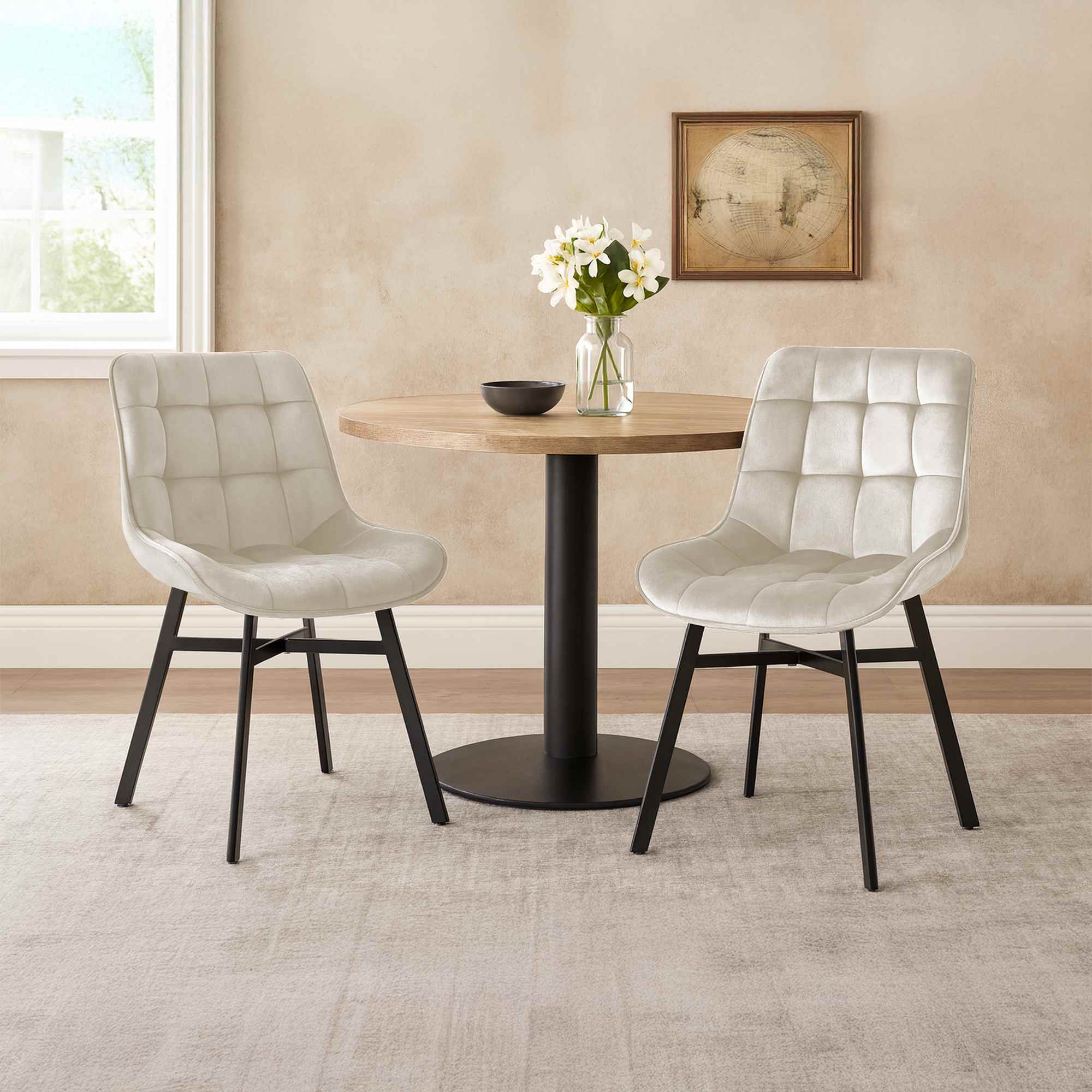 Stuhl Colby Samt, creme