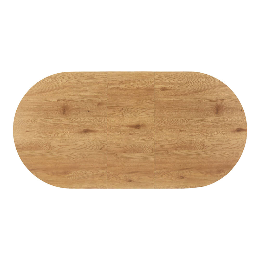 Esstisch Oval Ausziehbar AVENTI inkl. Sternfuß - 160-200 x 100 cm Light Oak