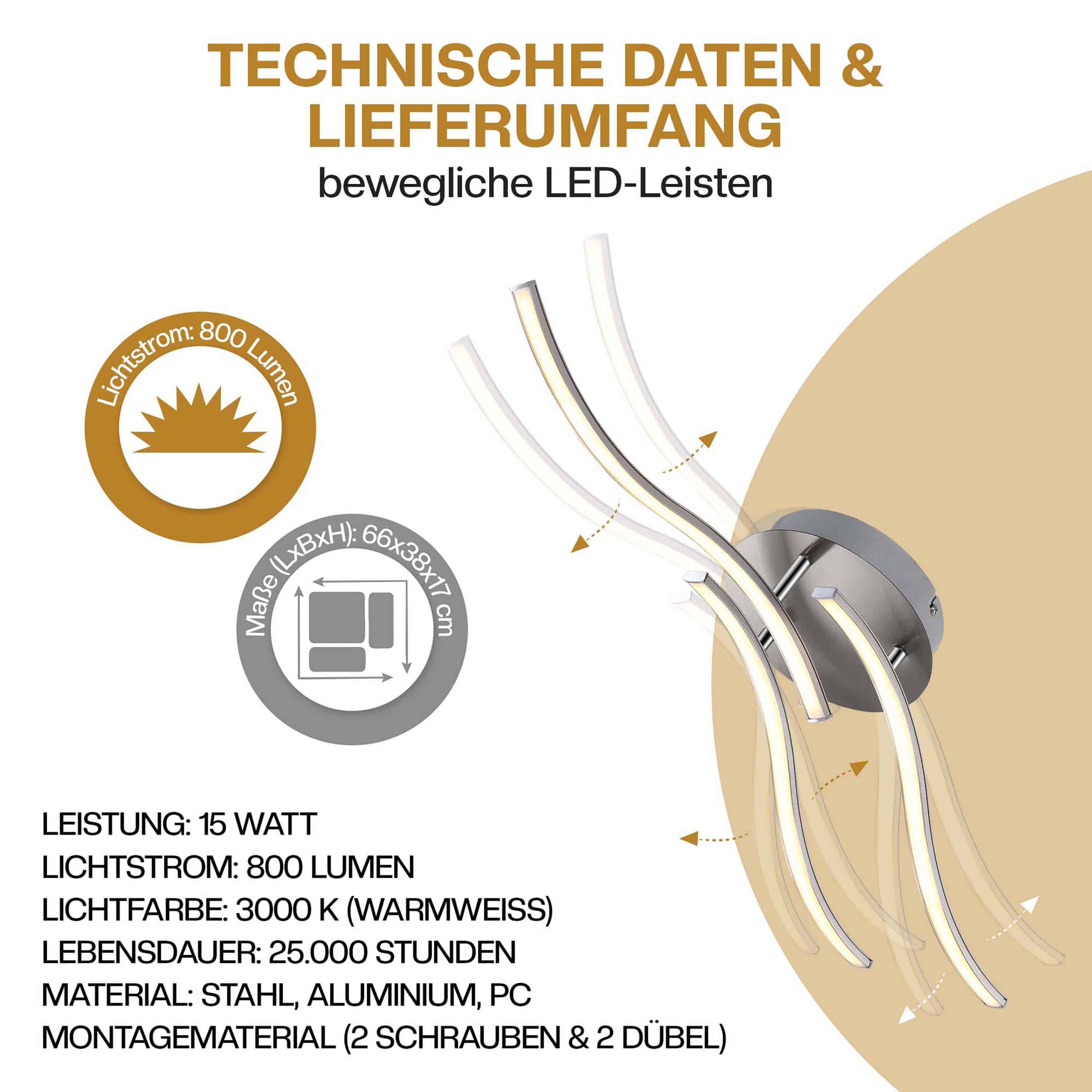 LED Deckenleuchte Tripple bolge 3-flammig