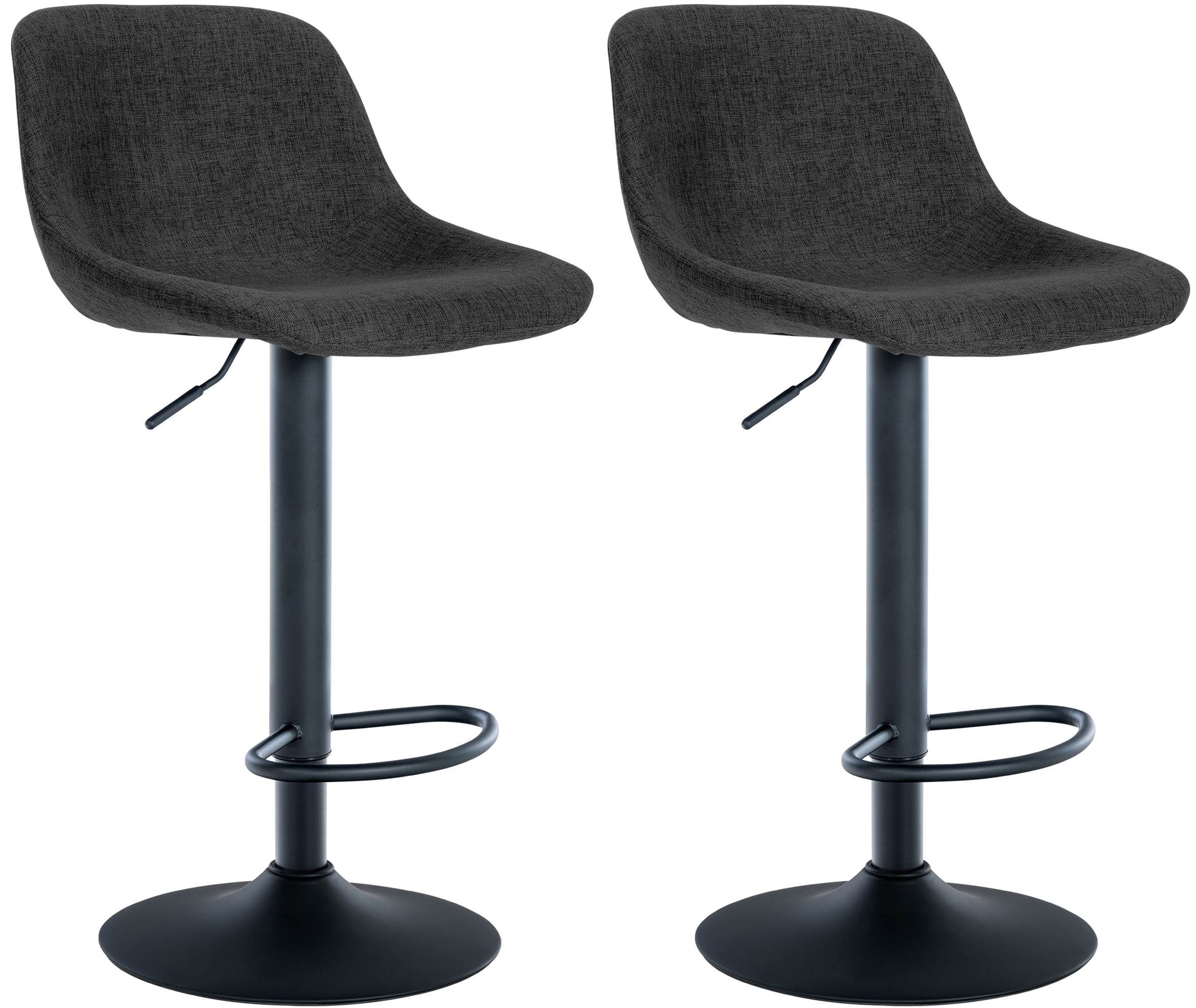 2er Set Barhocker Loft Stoff, schwarz
