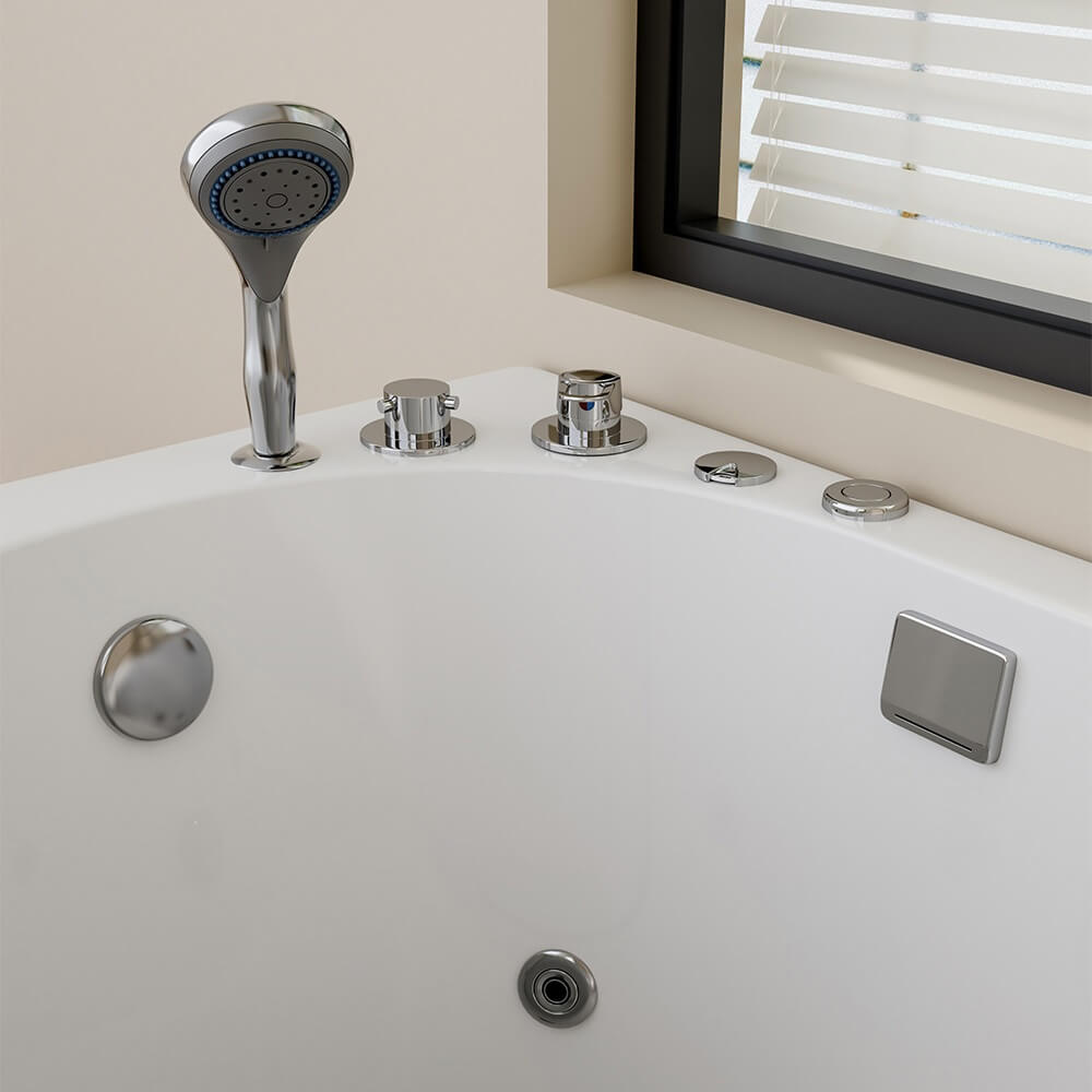 Seniorenbadewanne liegend mit Whirlpoolfunktion VITAL M - 153 x 76 cm Links