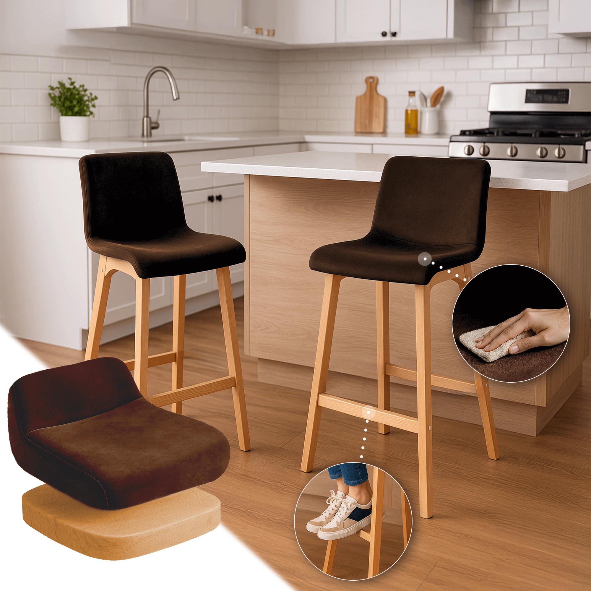 Barhocker Hoover Samt Natura, braun