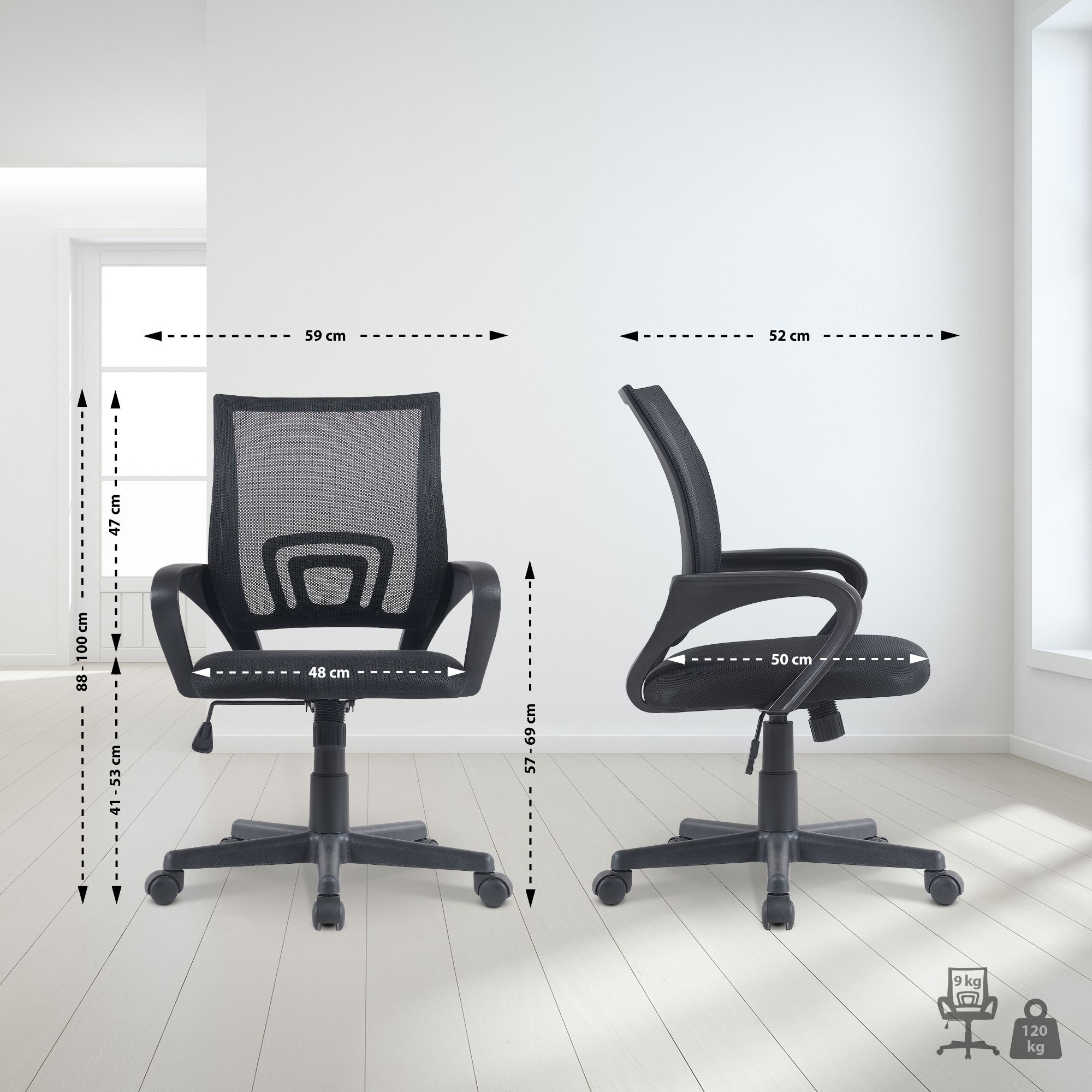 Bürostuhl Genius, schwarz