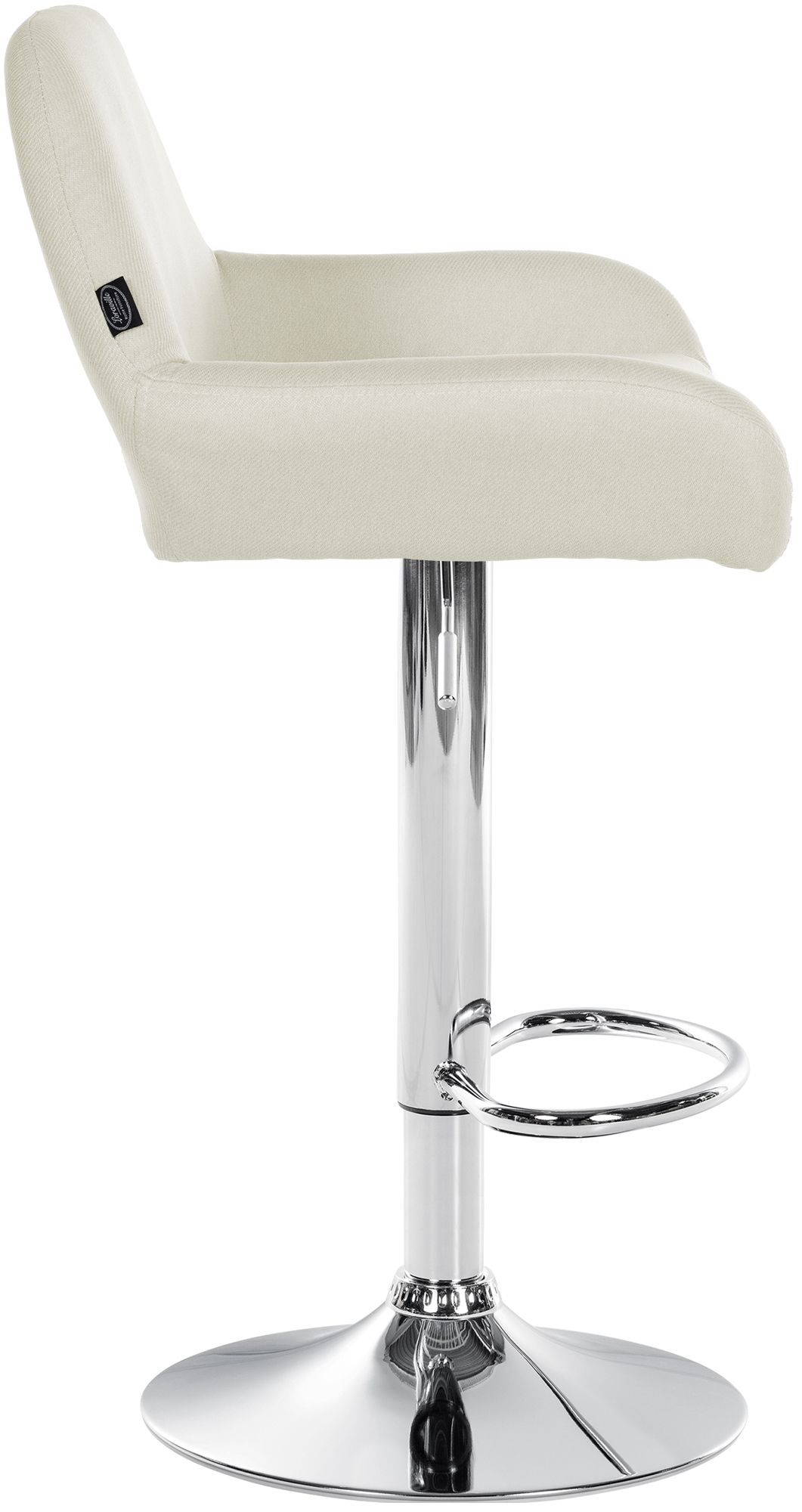 Barhocker Braga Stoff chrom, creme
