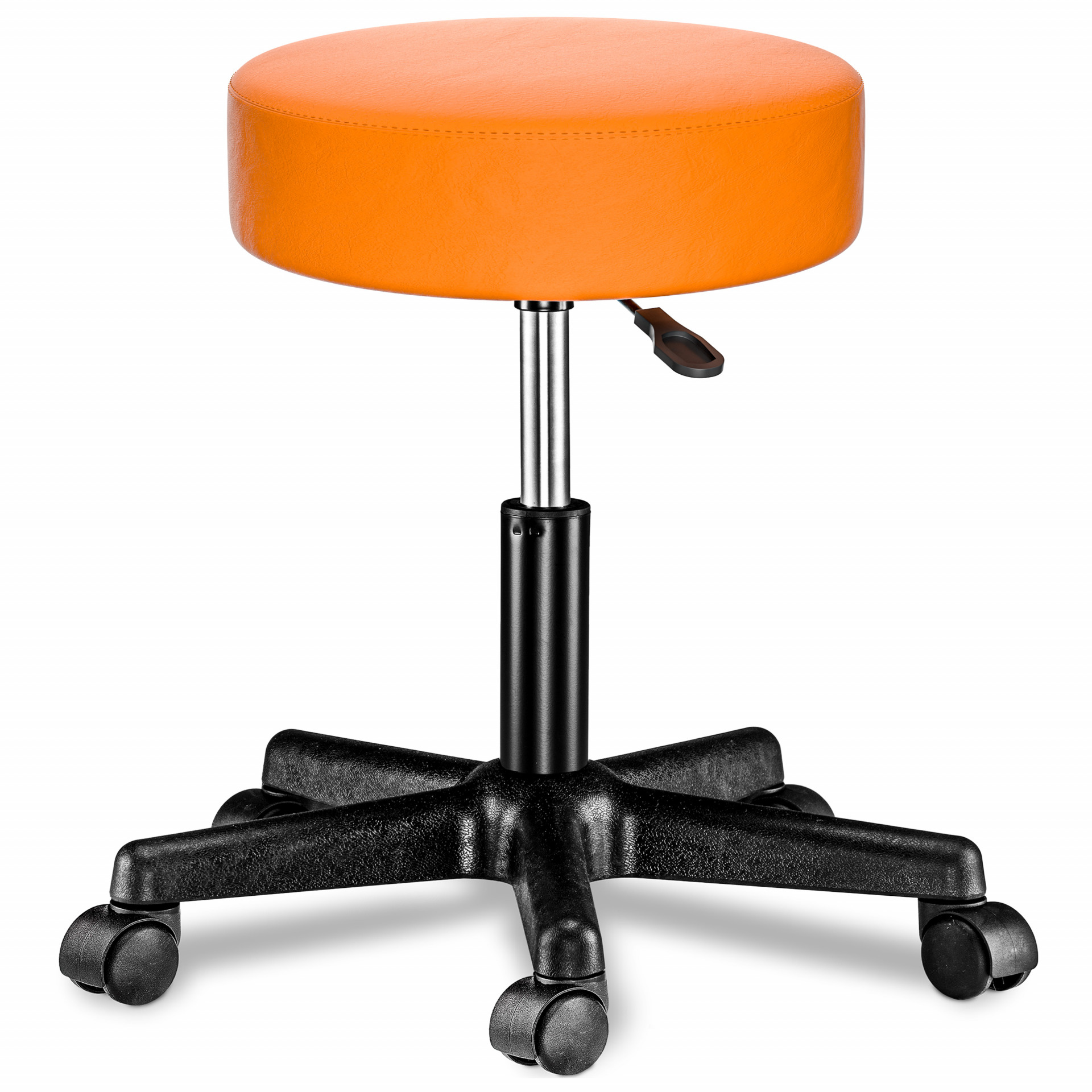 Rollhocker Kunstleder Orange 360° drehbar