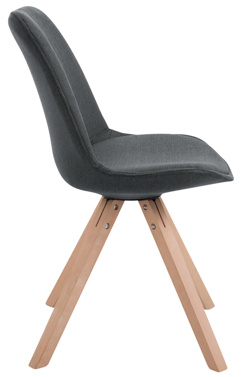 4er Set Besucherstuhl Toulouse Stoff Square Natura, dunkelgrau