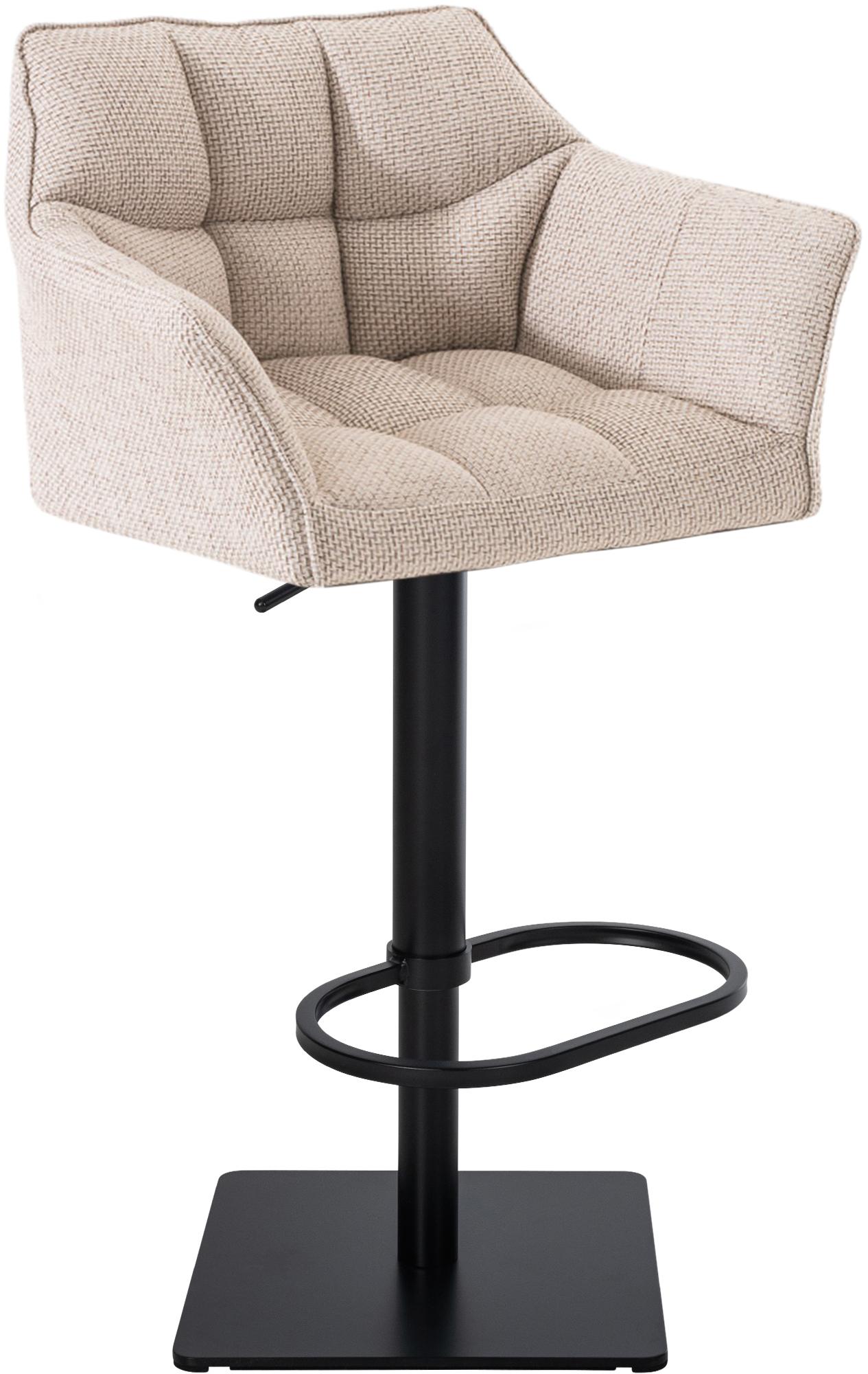 Barhocker Damaso B Stoff, elfenbein