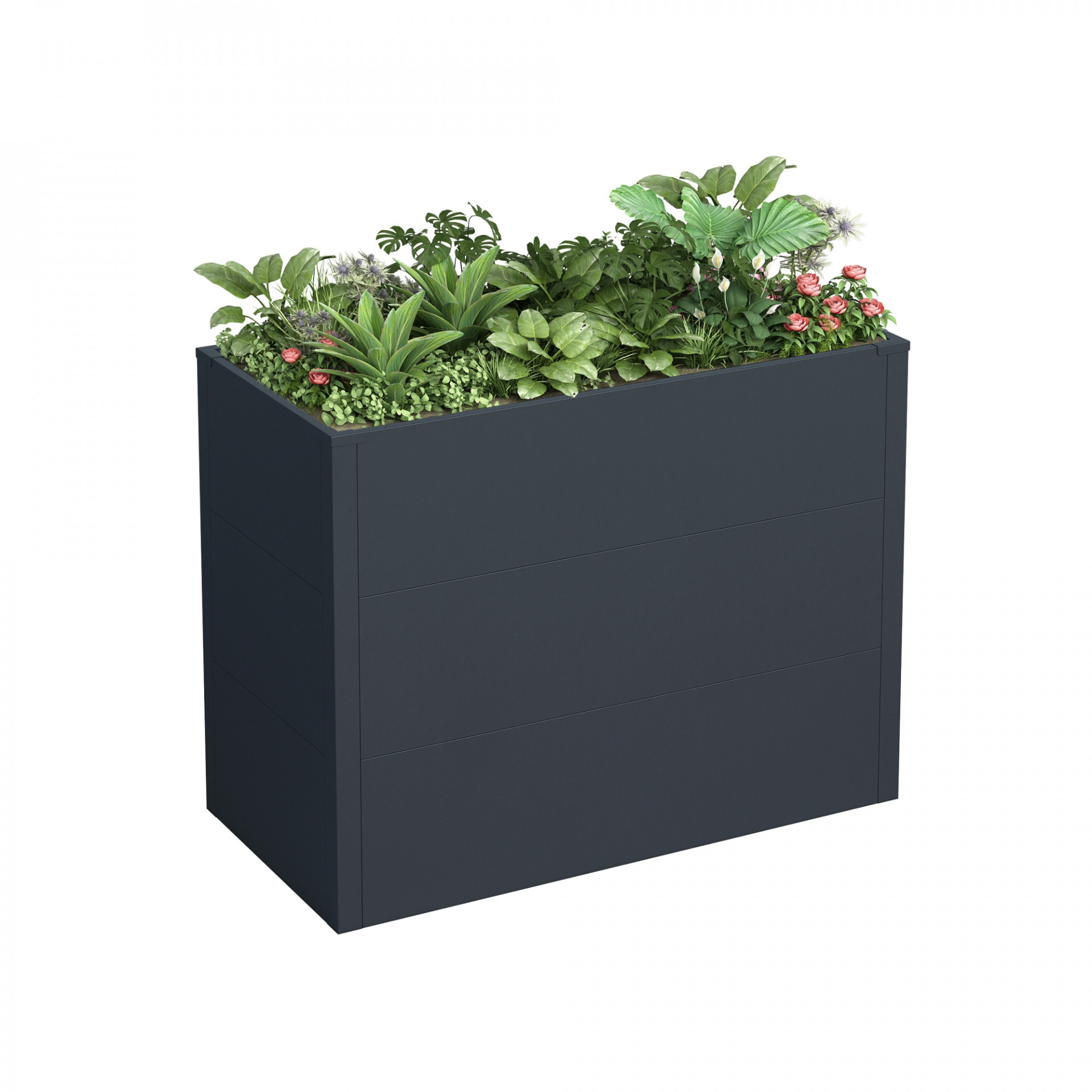 ELKE Metall-Hochbeet ANTHRAZIT, 100 x 50 x 77 cm,, Stahl verz. pulverbesch.