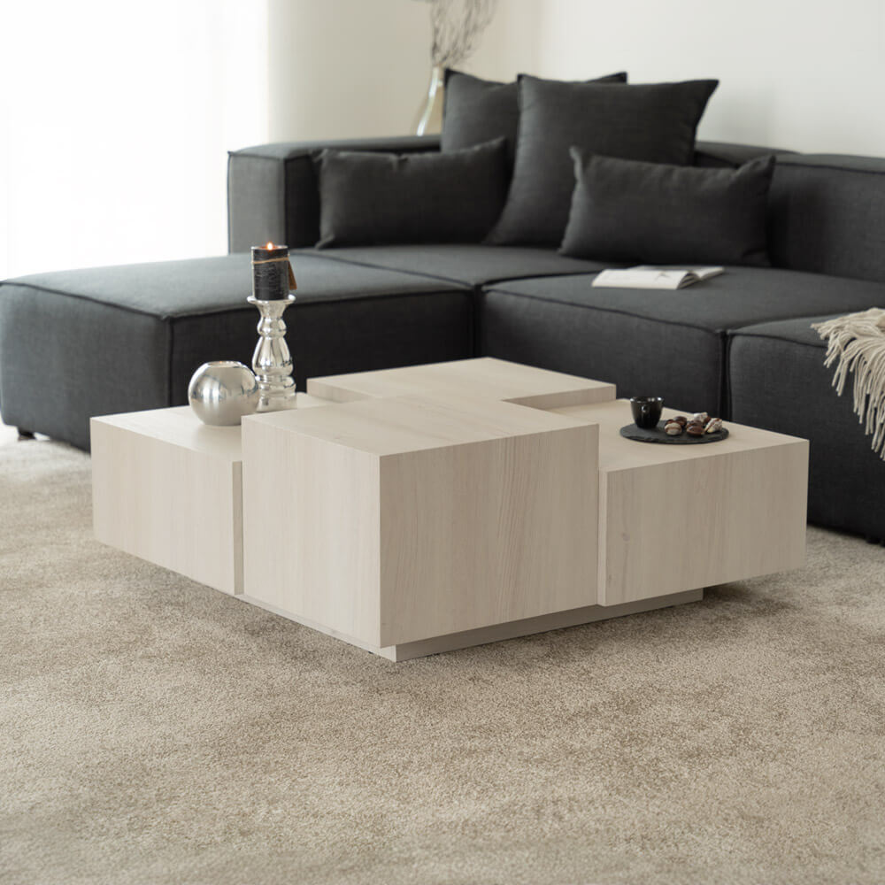 Couchtisch mit Schwebeeffekt NAYELI – 96 x 96 cm Beige