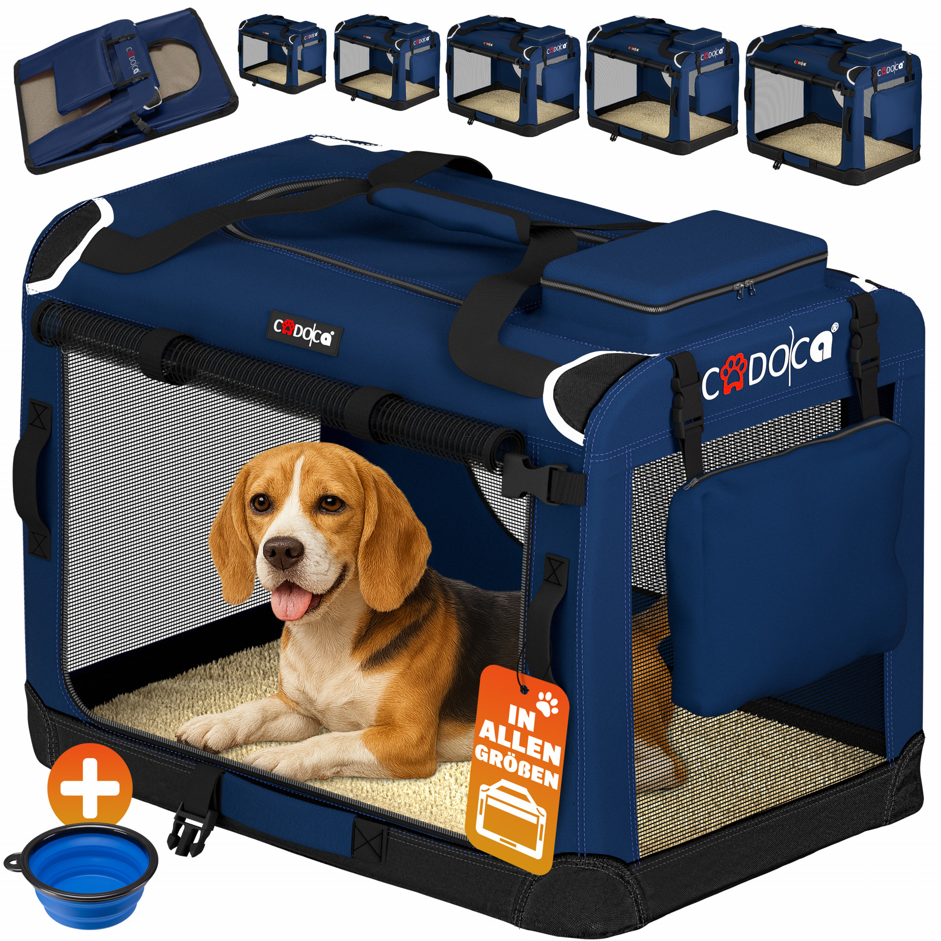 Hundebox faltbar L 70x52x50cm Blau