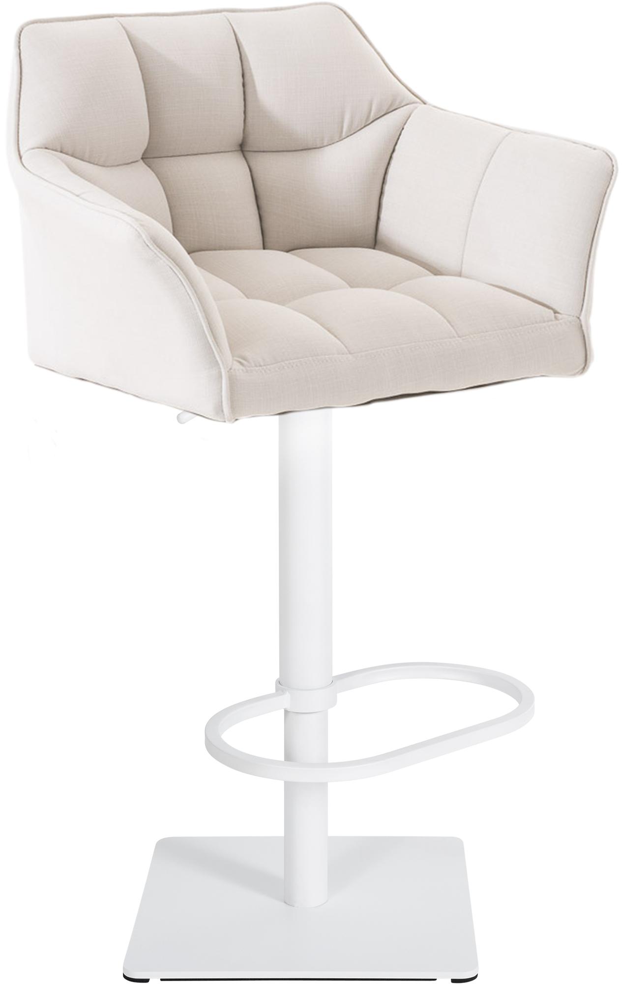 Barhocker Damaso W Stoff, weiß