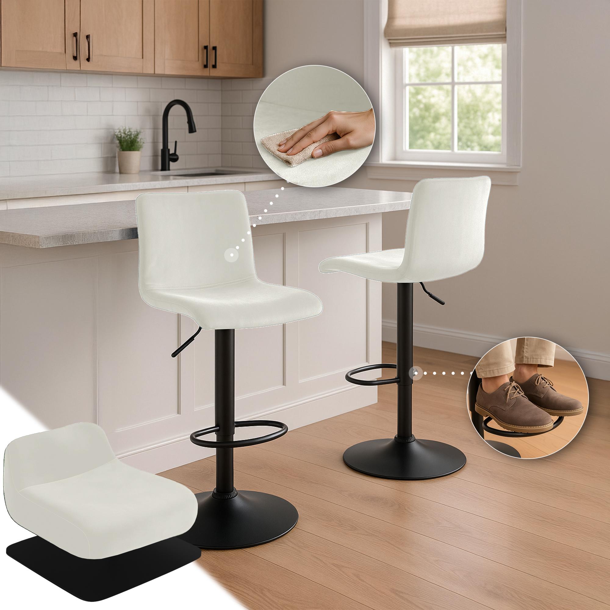 Barhocker Hoover Samt B, creme