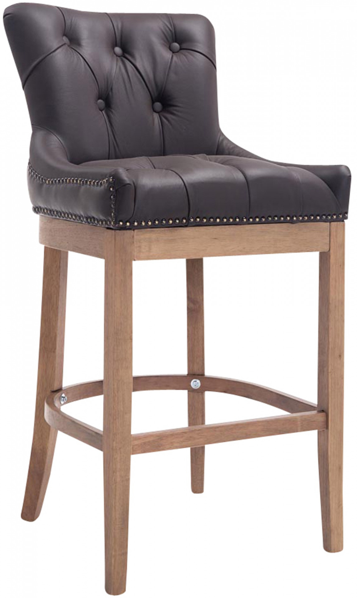 Barhocker Lakewood Echtleder, Antik-hell, braun