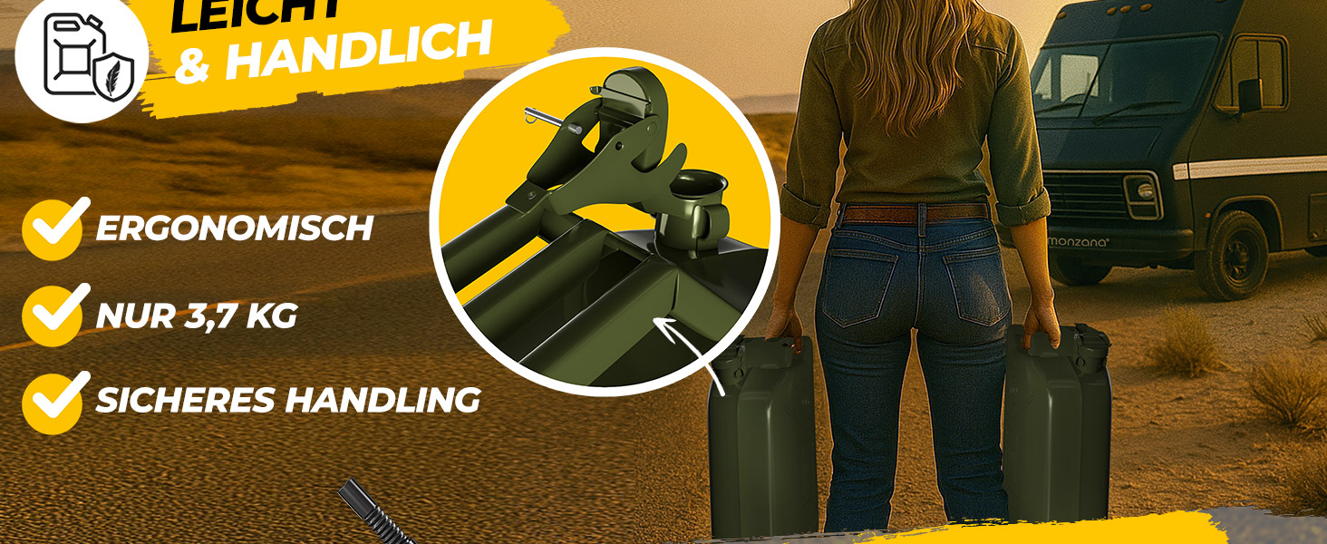 Metallkanister 20L 3er-Set inkl Ausgießer