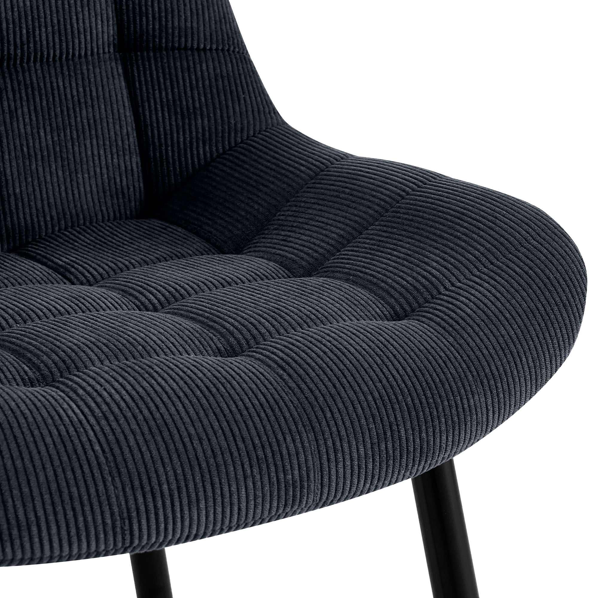 Esszimmerstuhl Sardna Cord, schwarz
