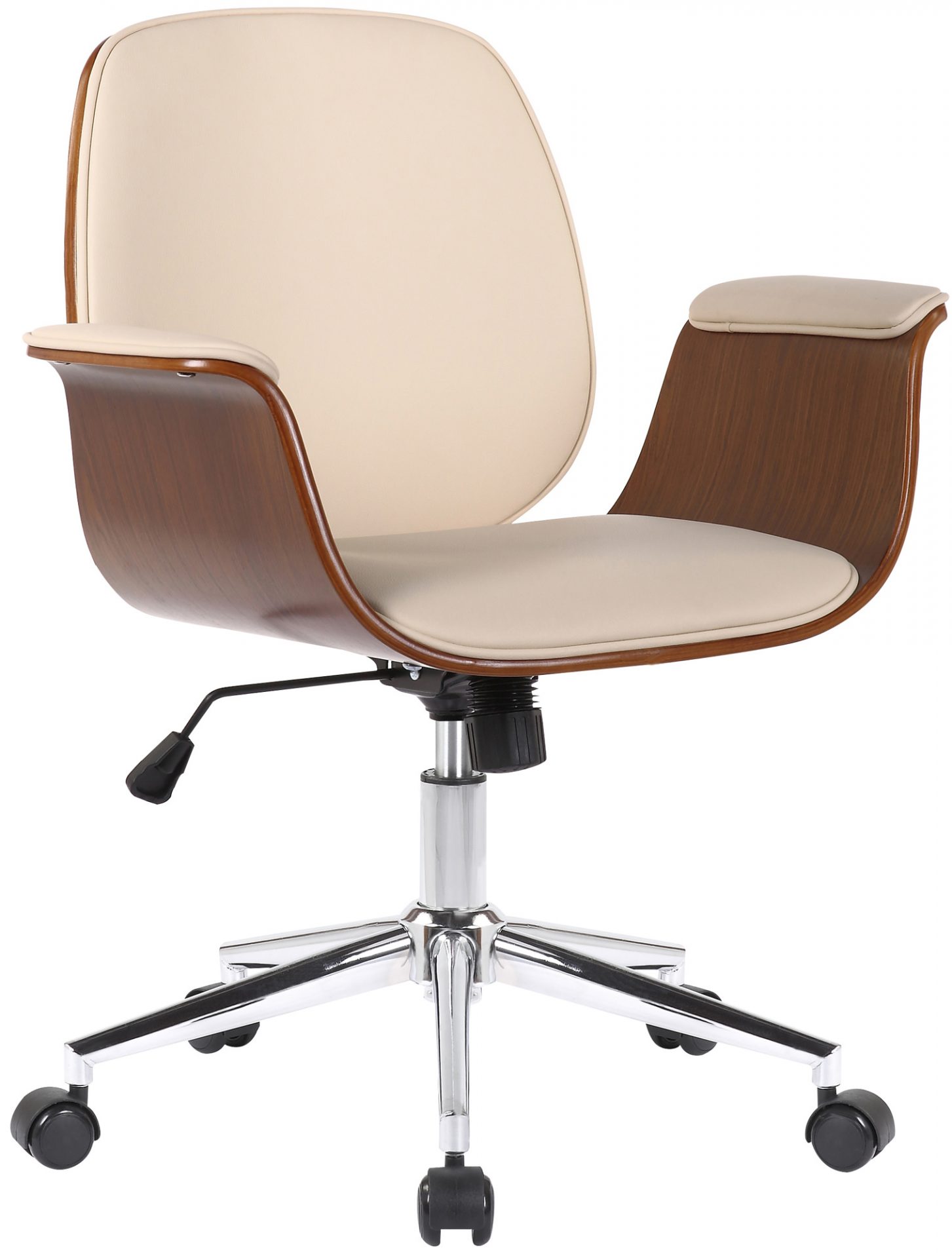 Bürostuhl Kemberg Kunstleder, walnuss/creme