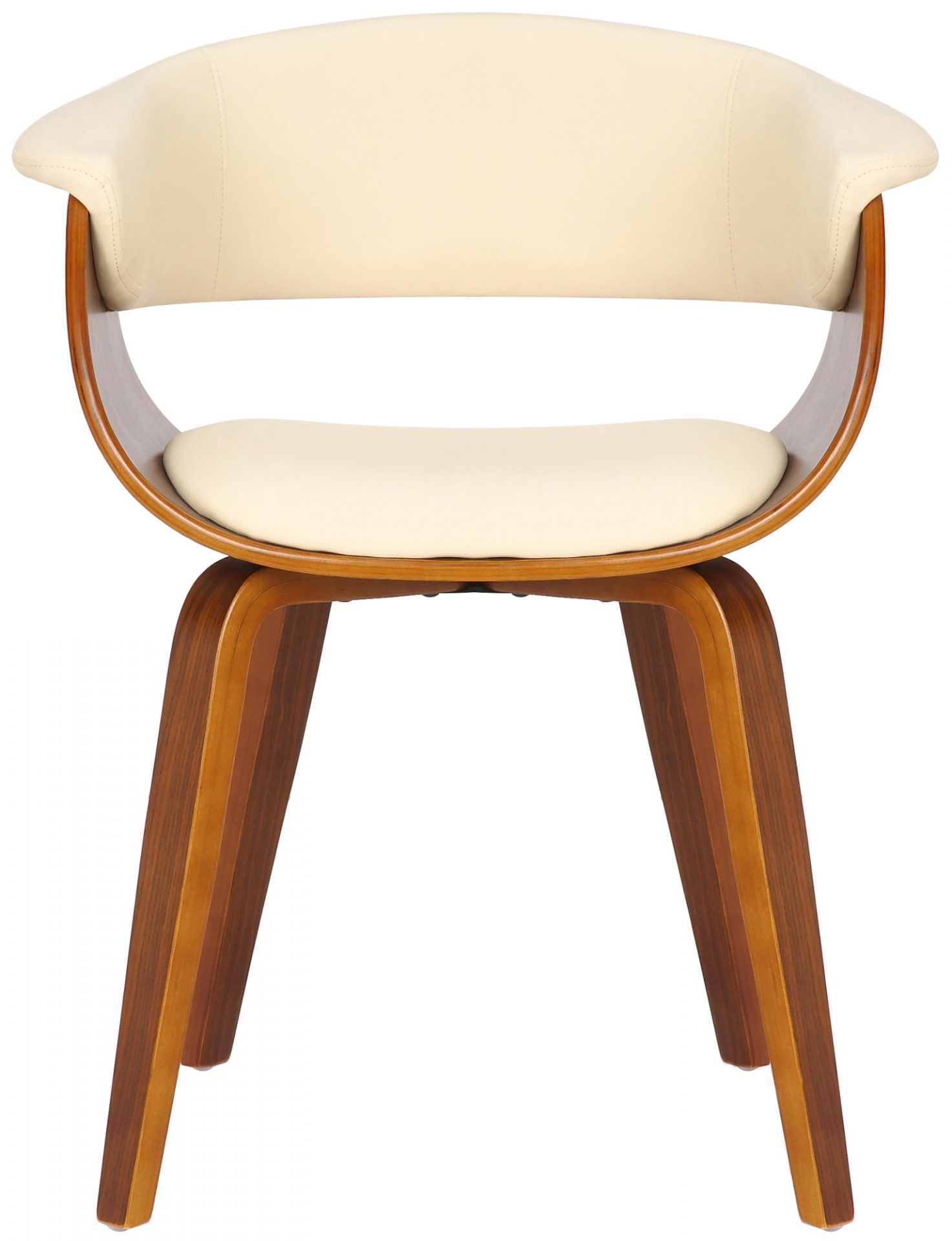 2er Set Stühle Bruce Kunstleder walnuss, creme