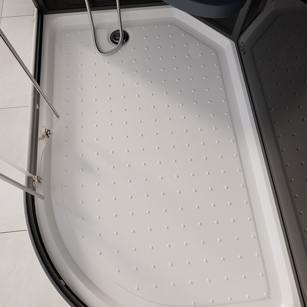 Duschkabine BLACK PEARL mit Regendusche - 120 x 80 cm Rechts