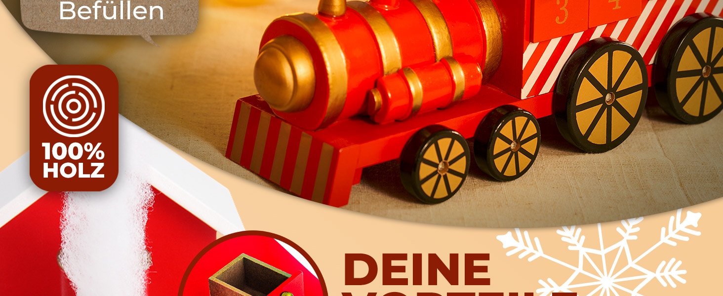 Adventskalender Lokomotive Rot