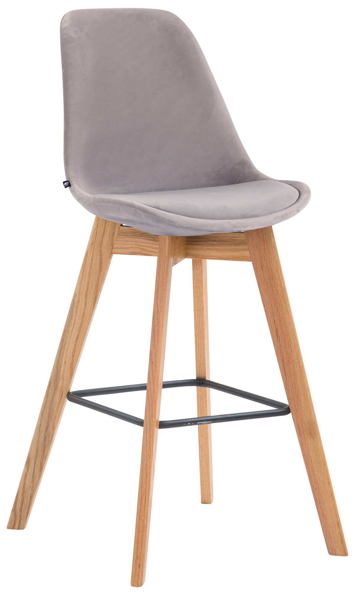 Barhocker Metz Samt natura, grau
