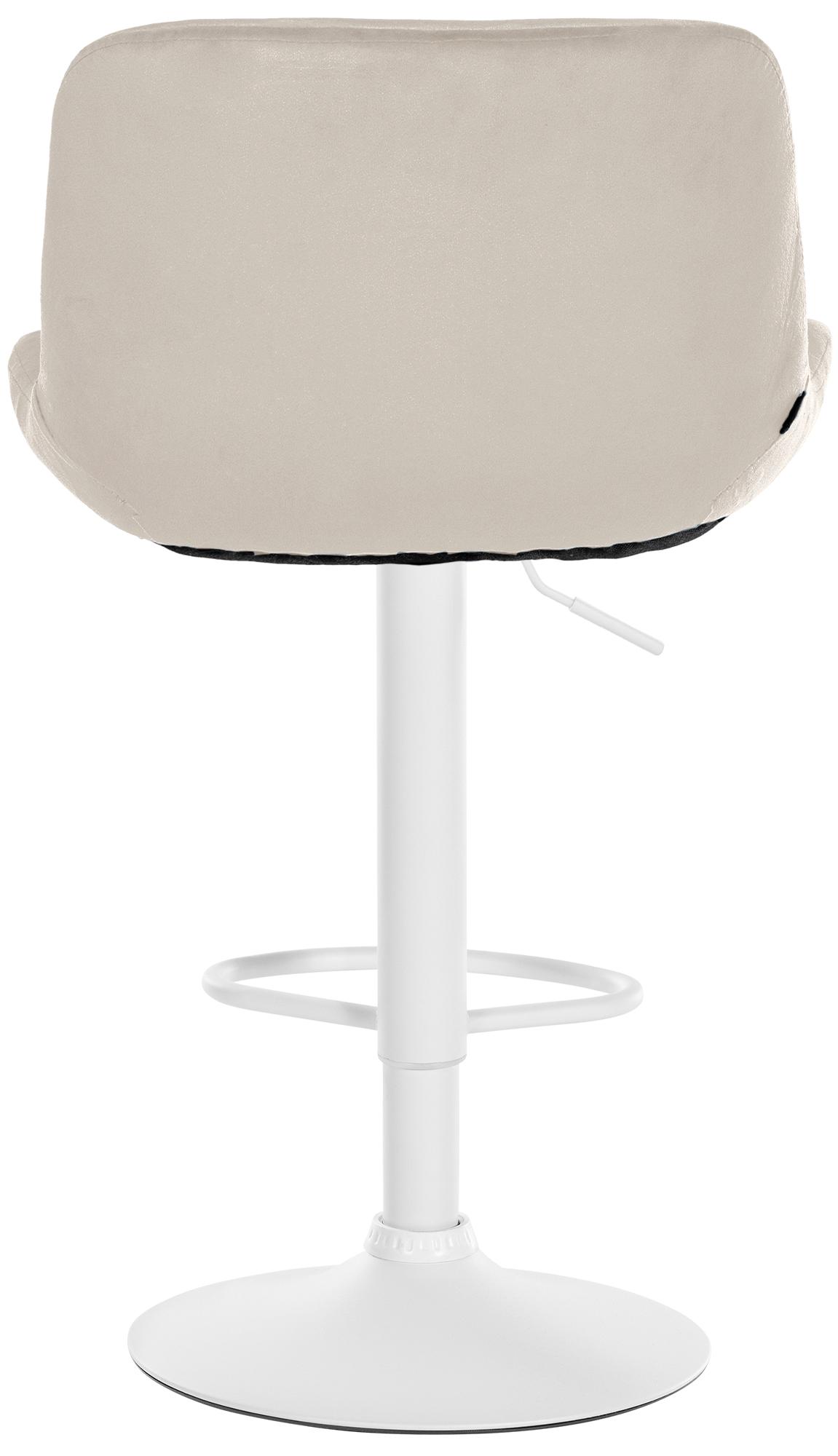 2er Set Barhocker Solon Weiß Samt, creme