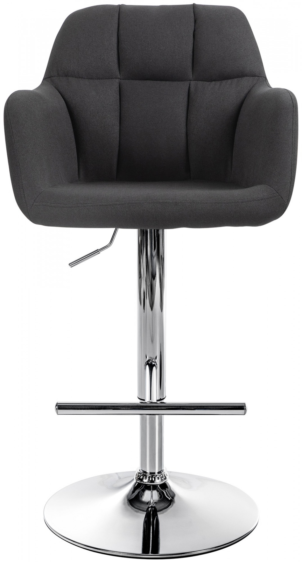 Barhocker Natoma Stoff chrom, schwarz