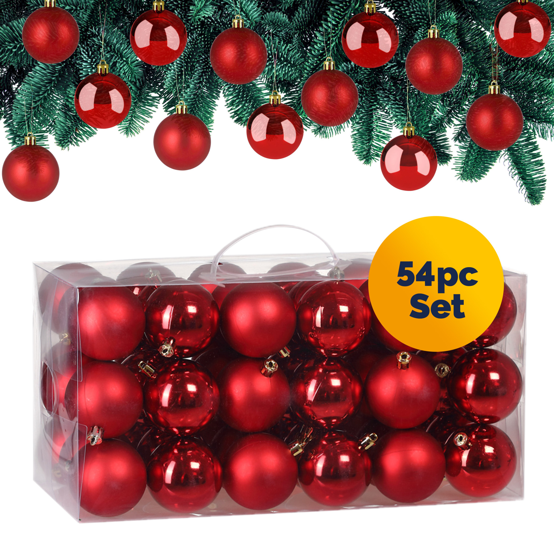 Weihnachtskugeln Rot 54-tlg in matt + glänzend