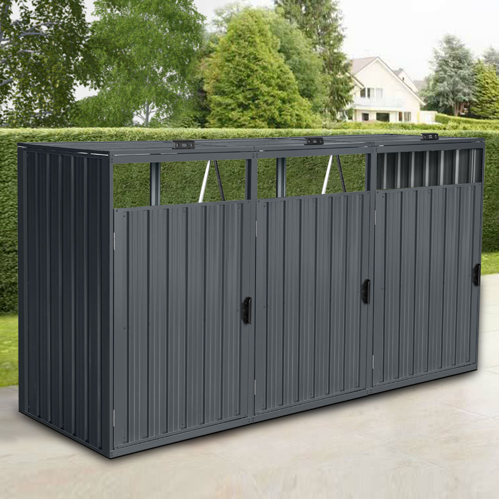 Mülltonnenbox dreitürig CUBO - 3x 240L