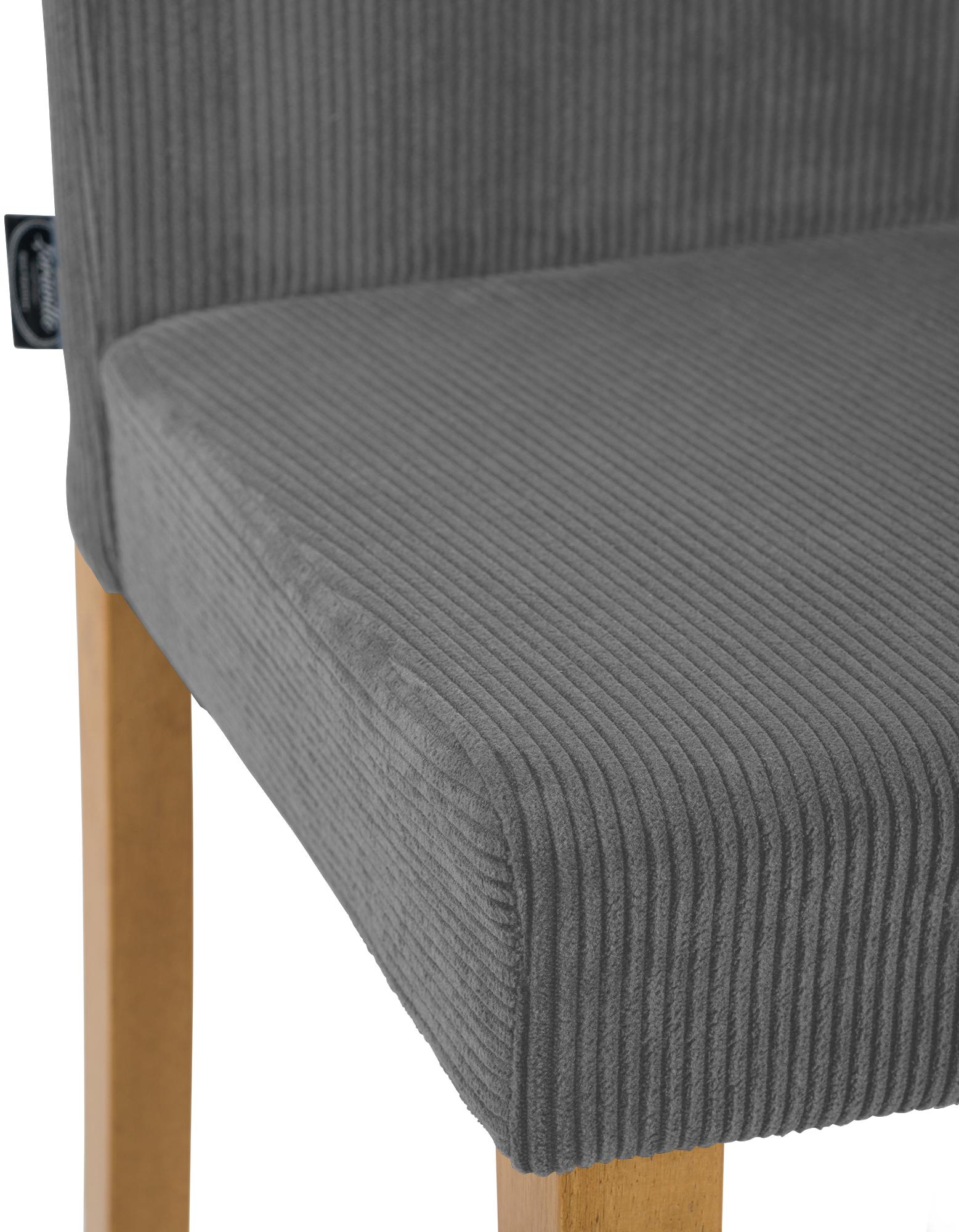 2er Set Esszimmerstuhl Ina Cord antik hell, grau