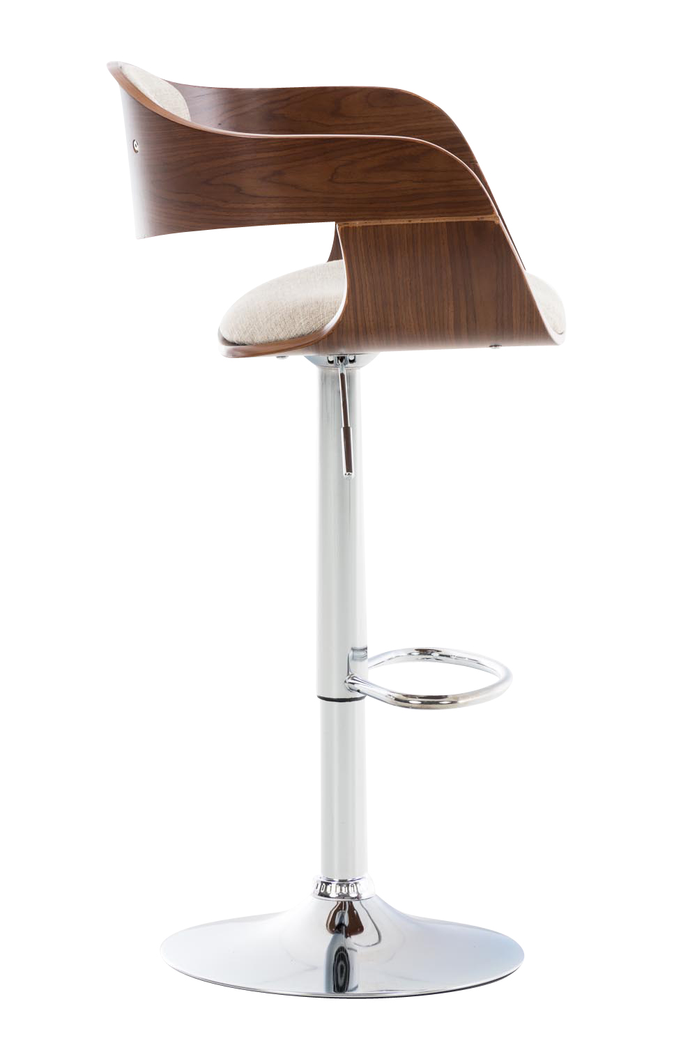 2er Set Barhocker Kingston C Stoff, walnuss/creme