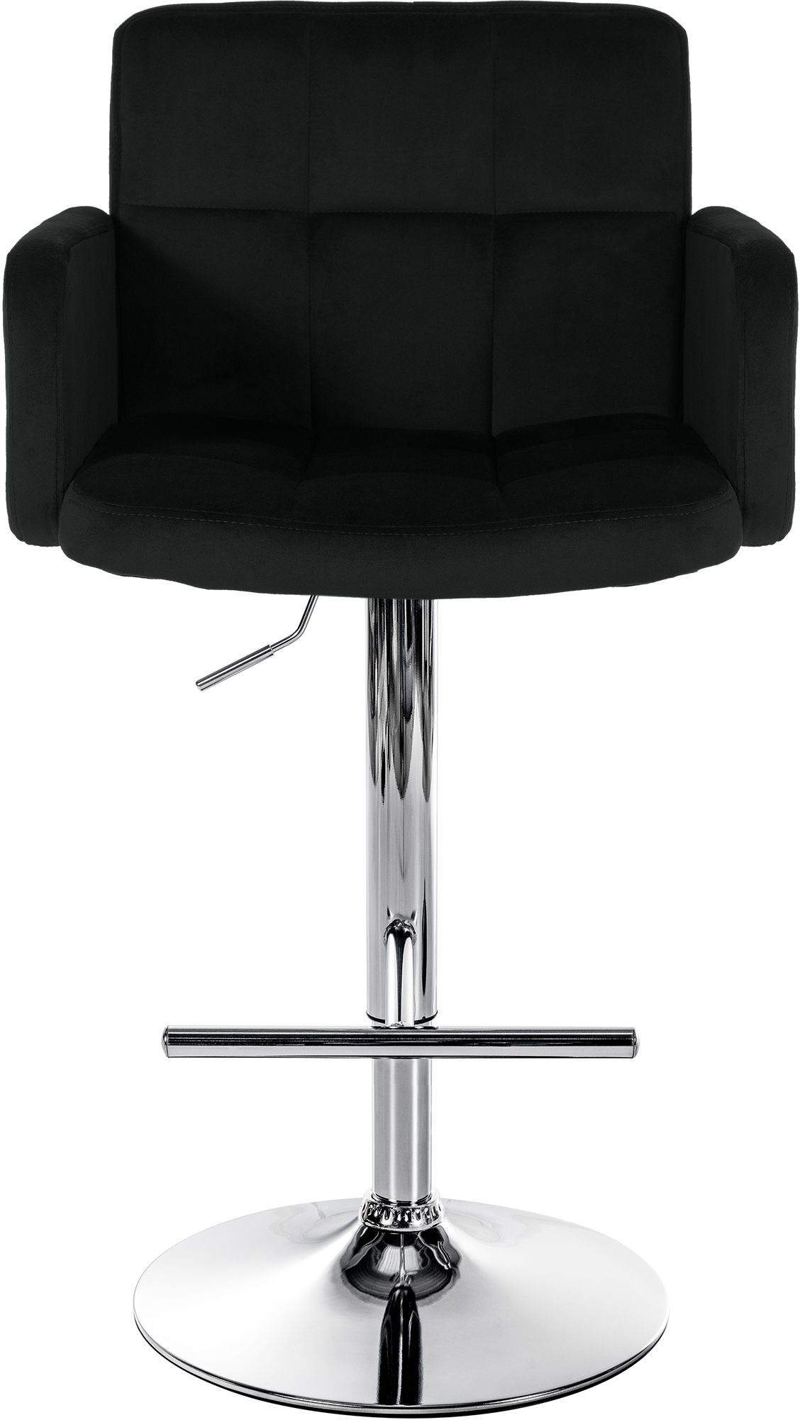 2er Set Barhocker Los Angeles Samt chrom, schwarz