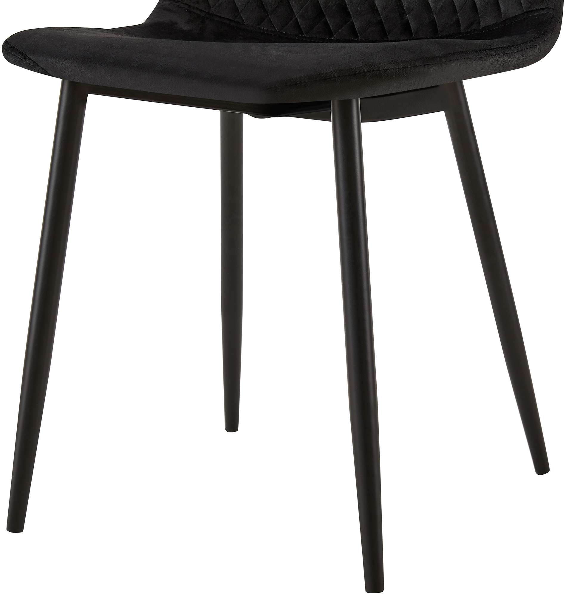 4er Set Stühle Giverny Samt, schwarz