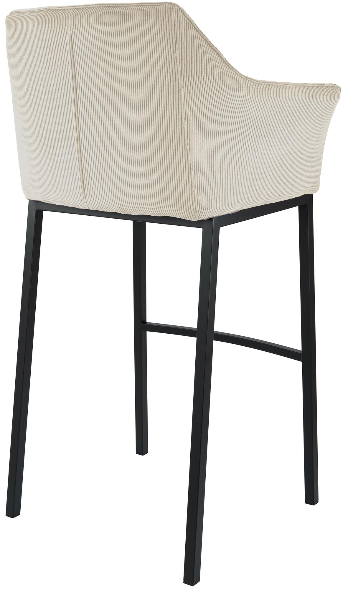 Barhocker Damaso B Cord mit 4-Fuß Gestell, creme
