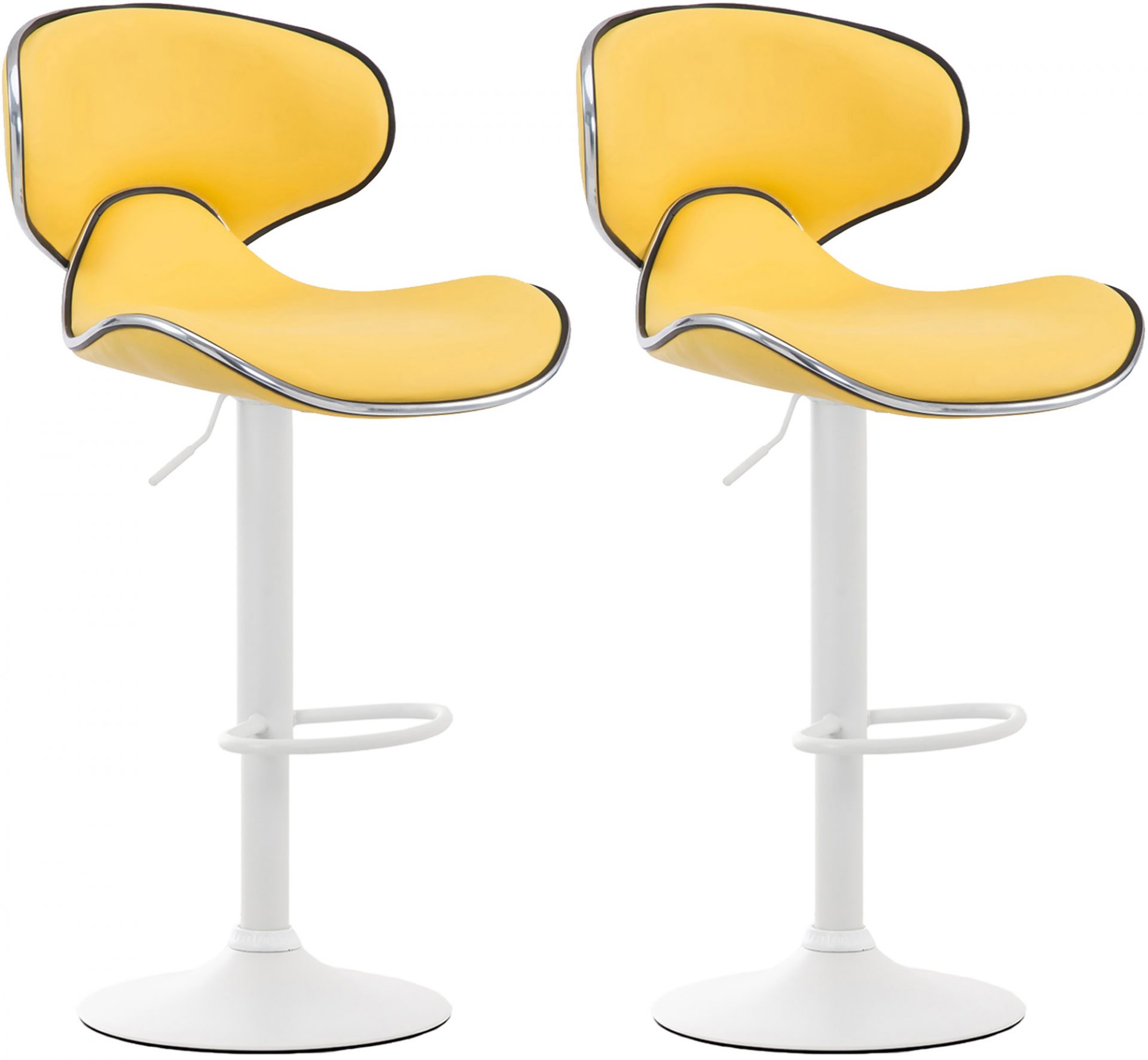 2er Set Barhocker Las Vegas V2 Kunstleder weiß, gelb