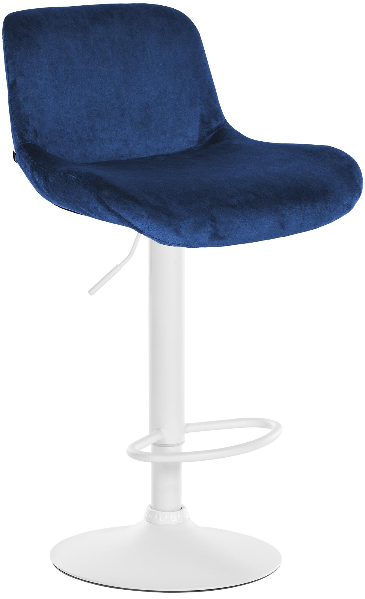 Barhocker Solon Weiß Samt, blau