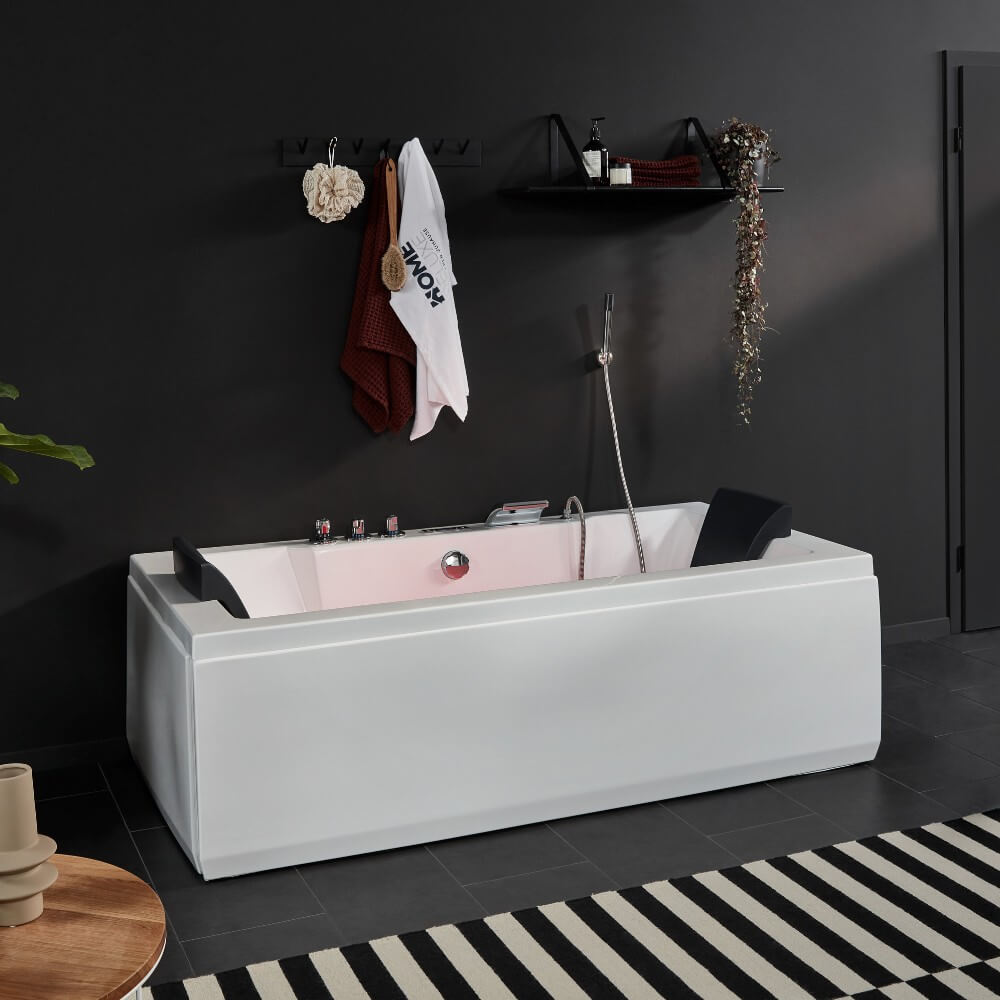 Whirlpool Badewanne mit Lichttherapie LAGUNA PURE M - 180 x 90 cm