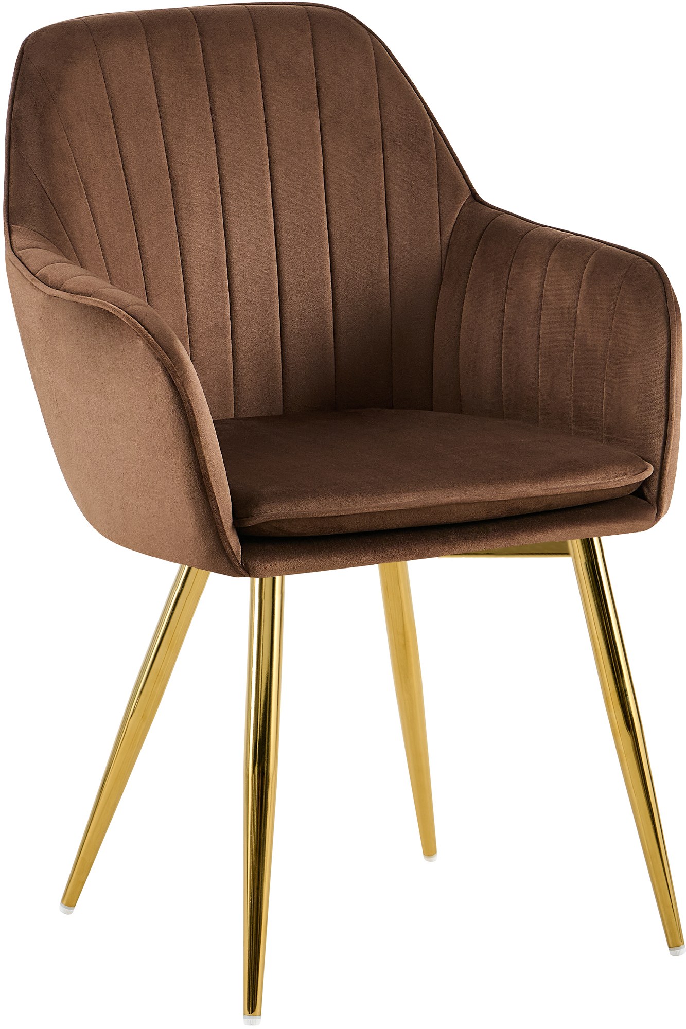 Esszimmerstuhl Cheryl Samt gold, braun