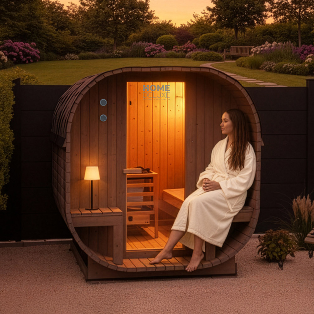 Outdoor Sauna CUBE DELUXE L - 194 x 220 cm für 4 Personen