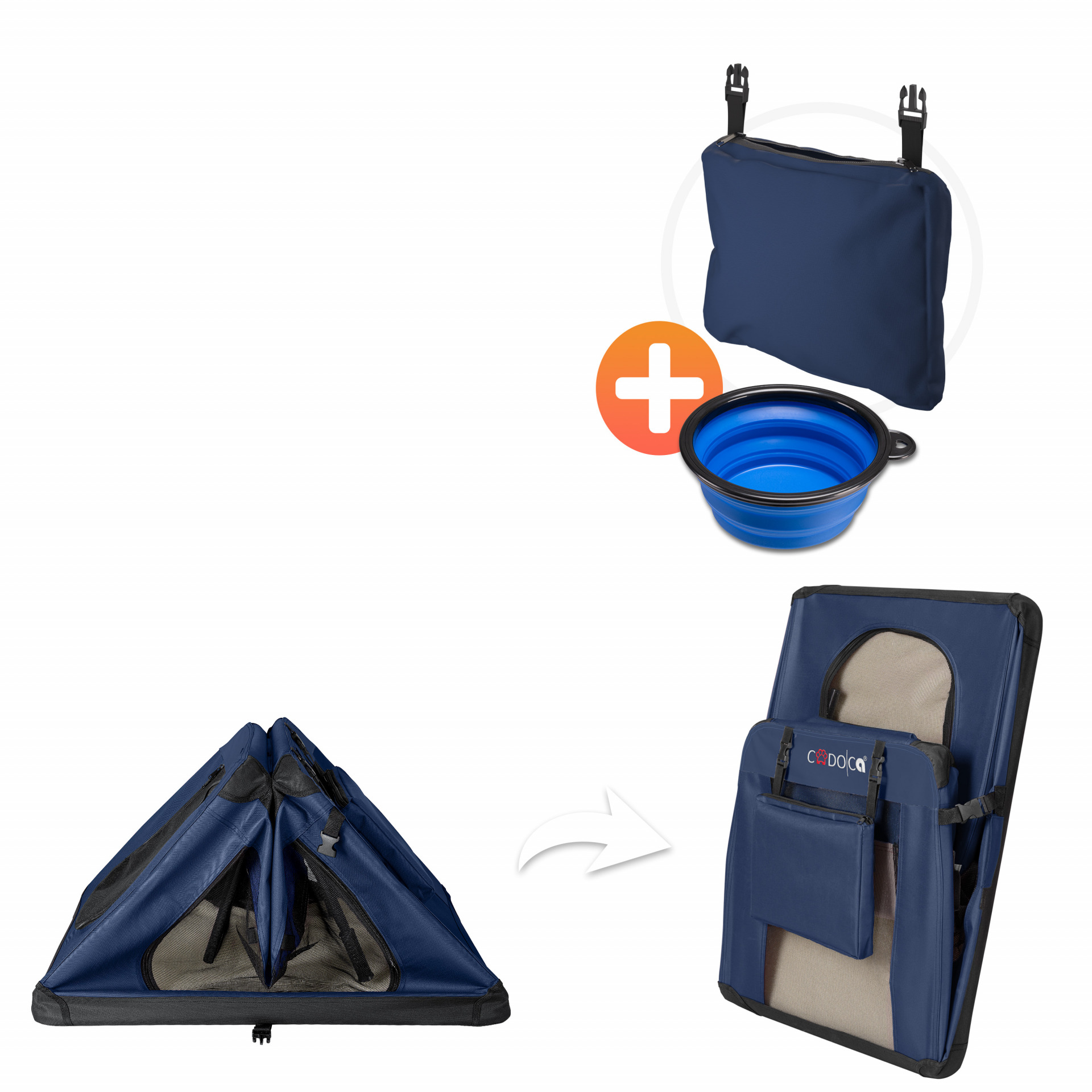 Hundebox faltbar L 70x52x50cm Blau
